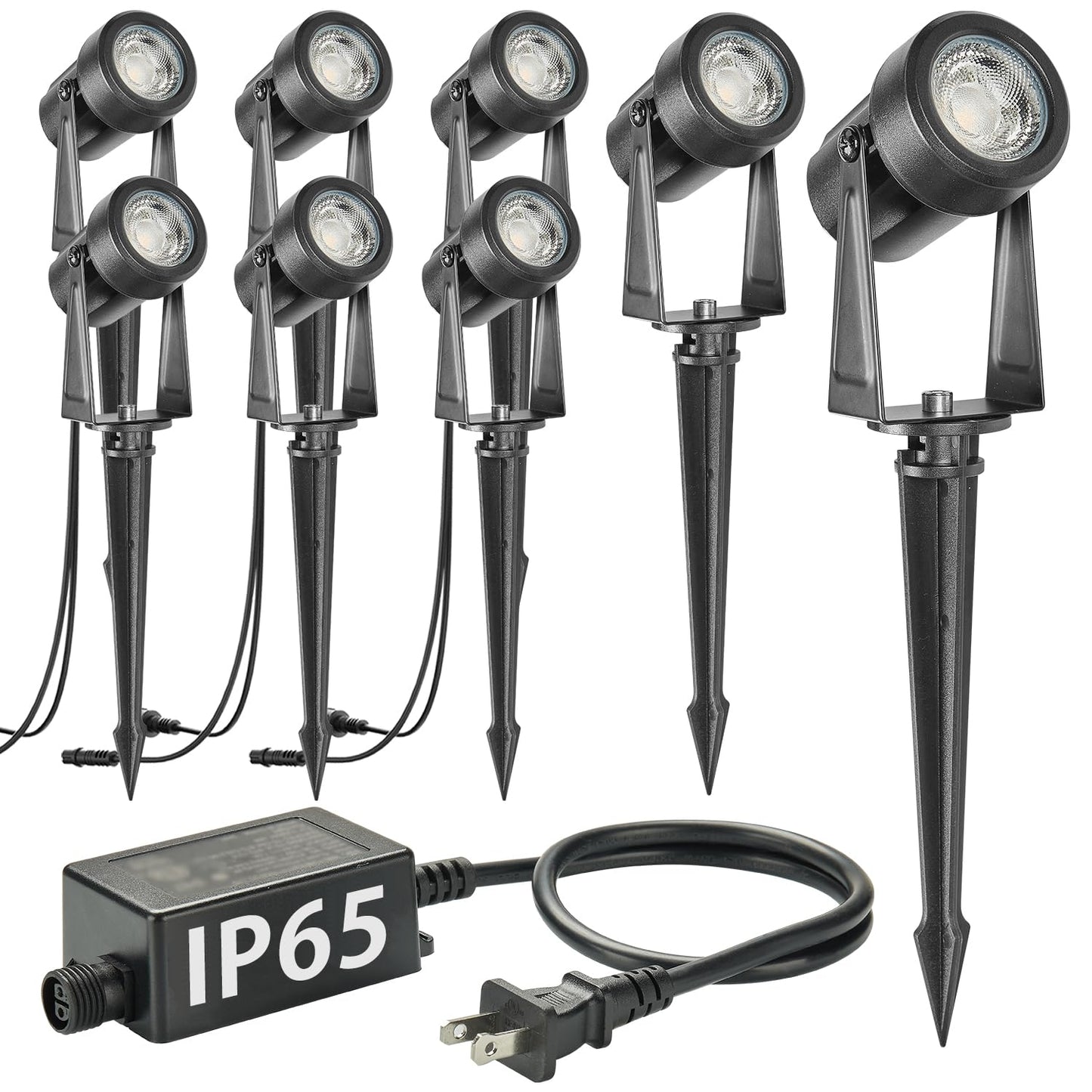 SUNTHIN Outdoor Landscape Lighting, 8 Pack LED Spot Lights Kit for Garden, Yard, House, Lawn, Tree, Flags, Fence Use, Warm White, IP65 Waterproof