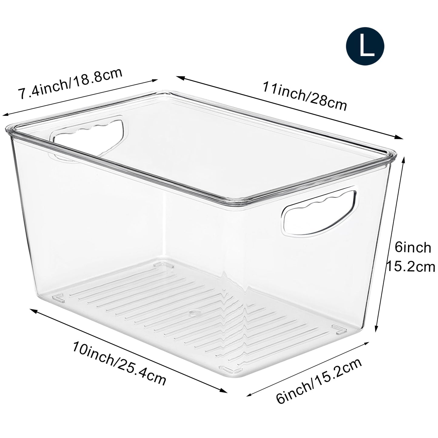 theaoo Clear Storage Bins with Lids Stackable - Large Plastic Containers for Pantry Organization and Storage - Perfect for Kitchen,Fridge,Laundry Room,Bathroom,Garage,Closet,Cabinet Organizer - 6 Pack