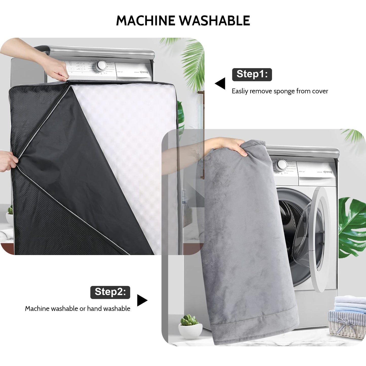 Bnonya Orthopedic Dog Bed Medium, Dog Beds for Medium Dogs Bolster Pet Bed, Washable Dog Bed with Pillow and Anti-Slip Bottom