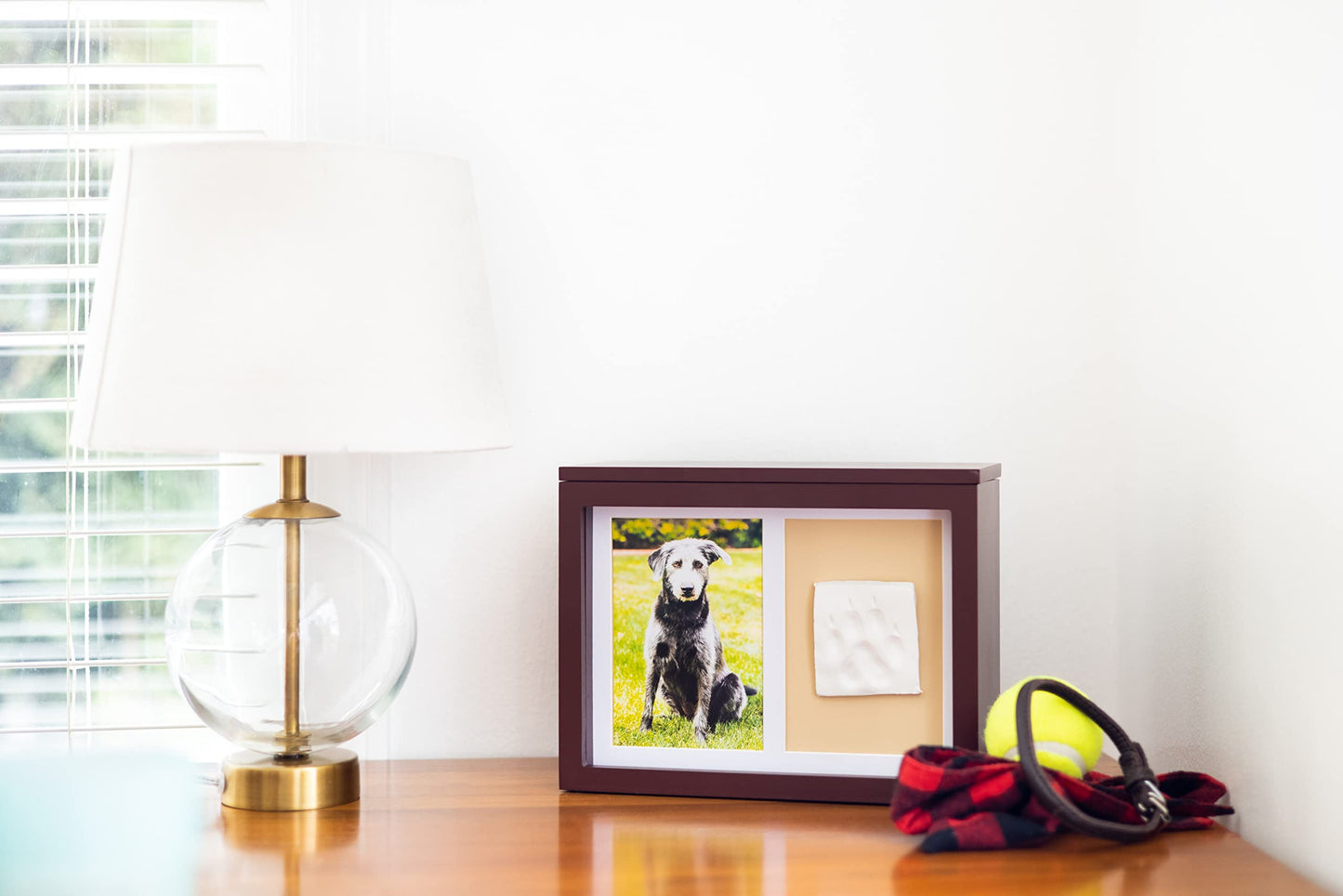 Pearhead Pet Memorial Photo Memory Box and Paw Print Kit, Dog or Cat Pawprint DIY Kit, Pet Urn or Keepsake Memory Box, Espresso