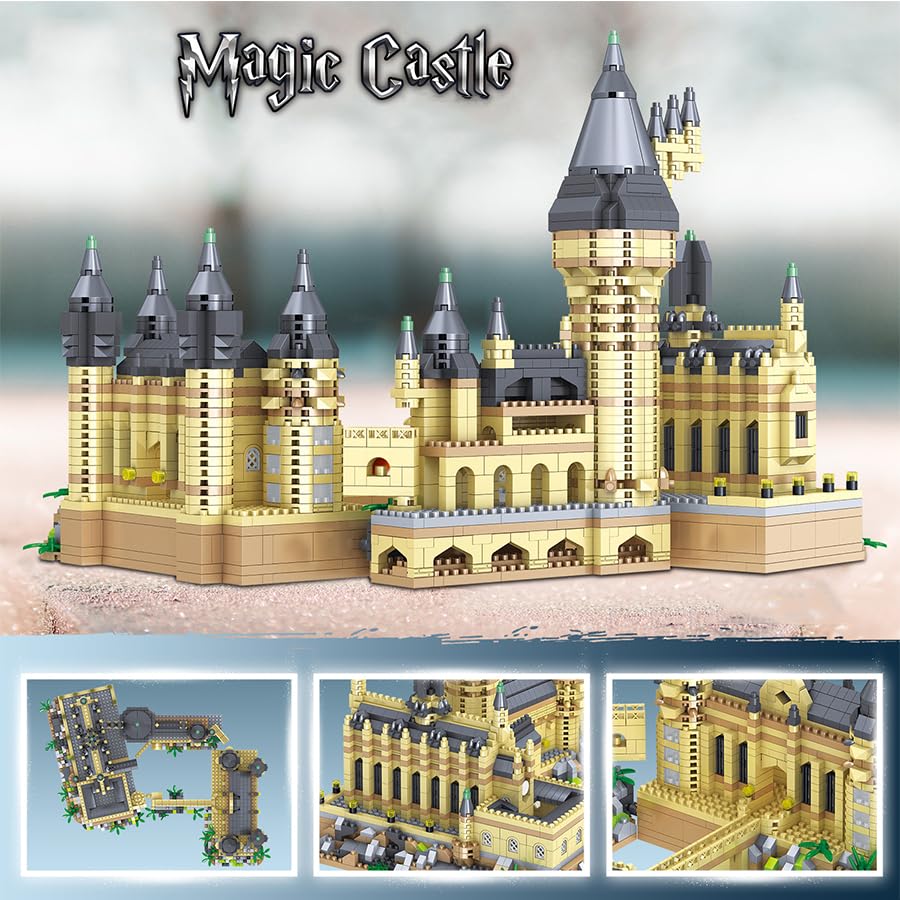 3000+PCS Micro Mini Blocks Magic Castle Building Blocks Toys,Creative Ideals Hog Tower Building Sets, Best Choice for 14+ Boys, Girls or Adults