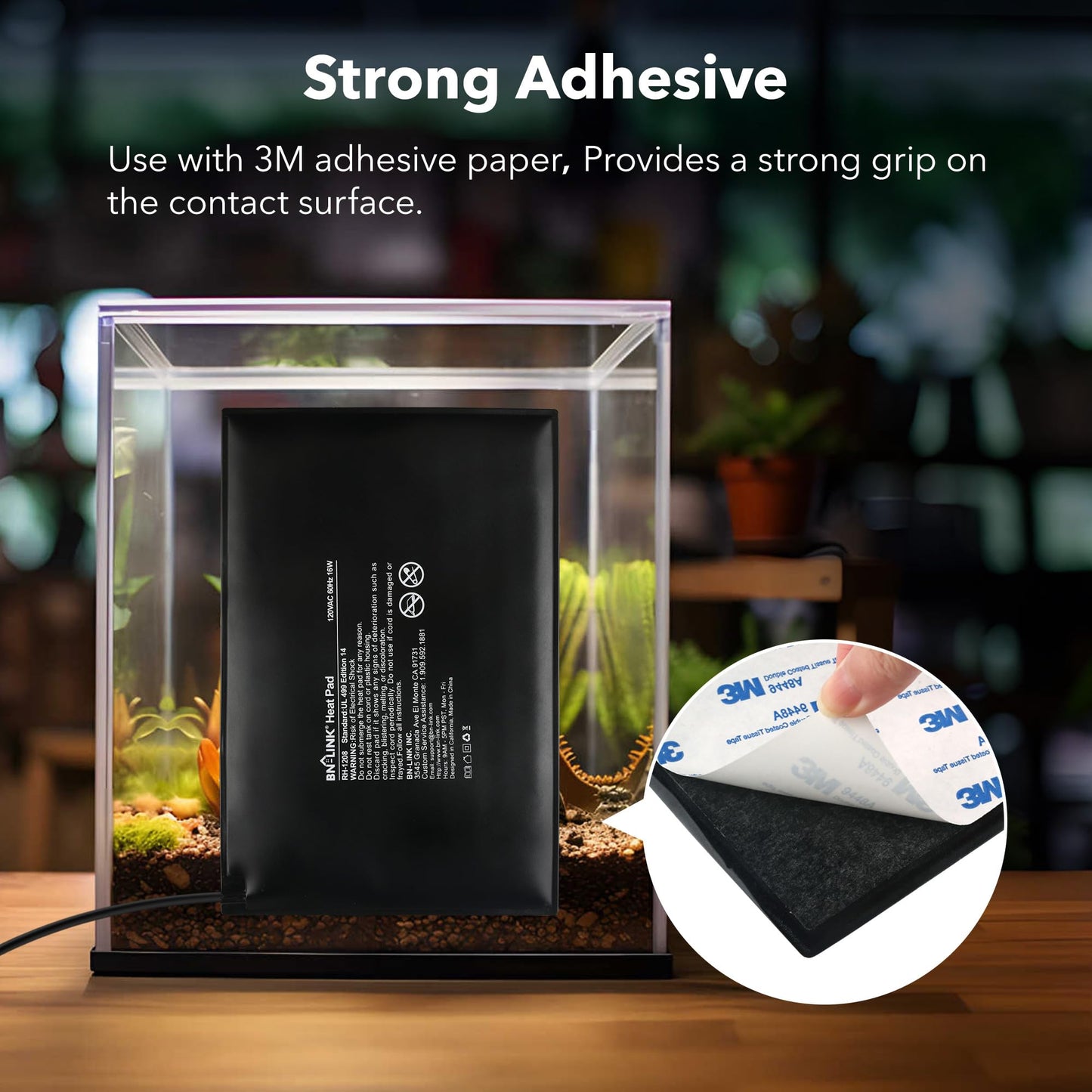 BN-LINK Durable Reptile Heating Pad 8" X 12" with Digital Thermostat Under Tank Heater Terrarium Warmer Combo Set for Turtles, Lizards, Frogs, and Other Reptiles