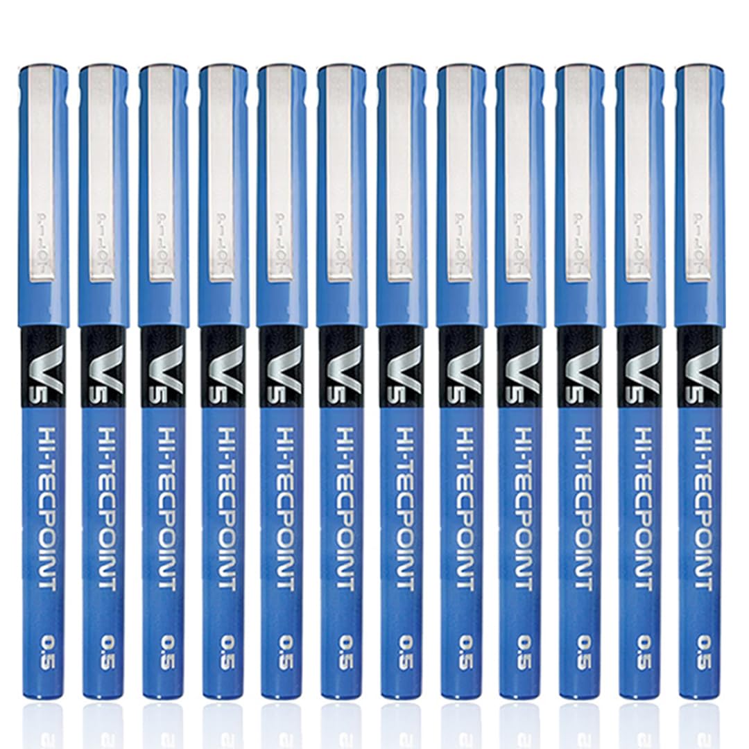 Pilot Hi-Tecpoint V5 Pen, Blue (Pack of 12)