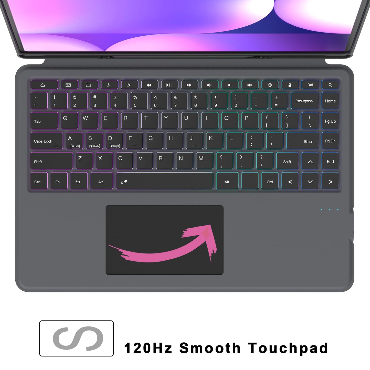 for Samsung Galaxy Tab S9 Ultra/S10 Ultra/S8 Ultra 14.6-inch Keyboard Case: 7 Colors Backlit Keyboard with Trackpad | Detachable Magnetic Keyboard Cover with Pen Holder for 14.6" Tab S10 Ultra/S9Ultra