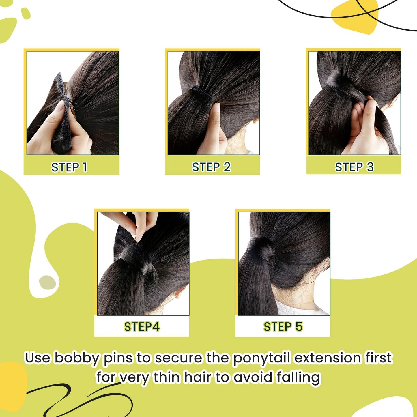 RUNATURE Human Hair Ponytail Clip in Extensions 12 Inch Straight Hair Wrap Around Ponytail Extensions Light Brown Highlighted Blonde Ponytails Remy Hair Extensions for Women 70g
