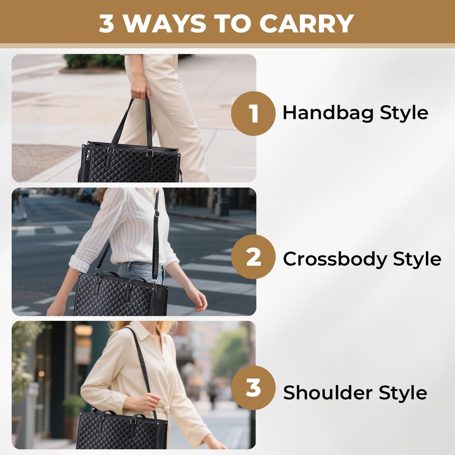 Lunch Work Tote Bags for Women, 15.6 Inch Laptop Bag with Insulated lunch Compartment, 2 in 1 Tote Bag Lunch Bag Combo with Small Purse and Shoulder Strap for Work, University, Office, Picnic (Black)