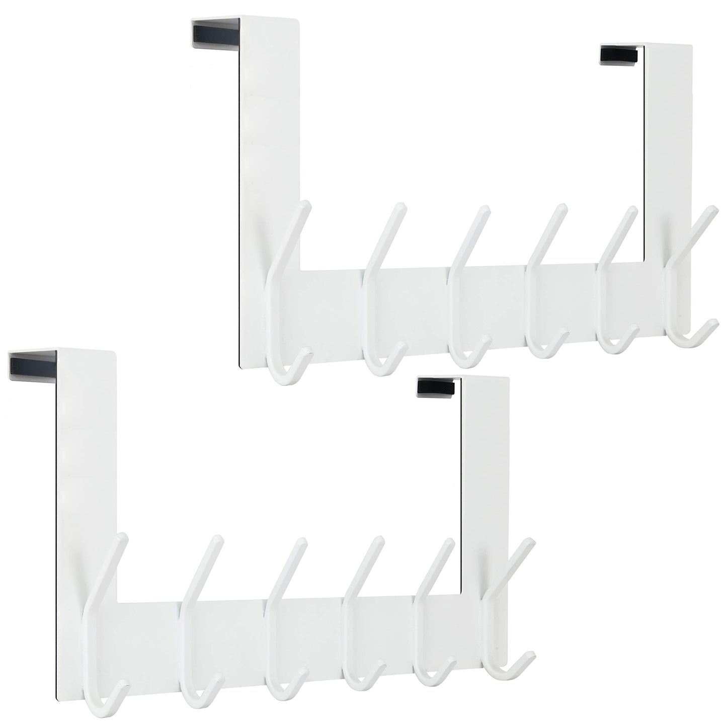 WEBI Over The Door Hook:Over The Door Towel Rack,Door Coat Hanger Towel Hanger Over Door Coat Rack for Hanging Clothes,Hats,Bathroom,White,2 Packs