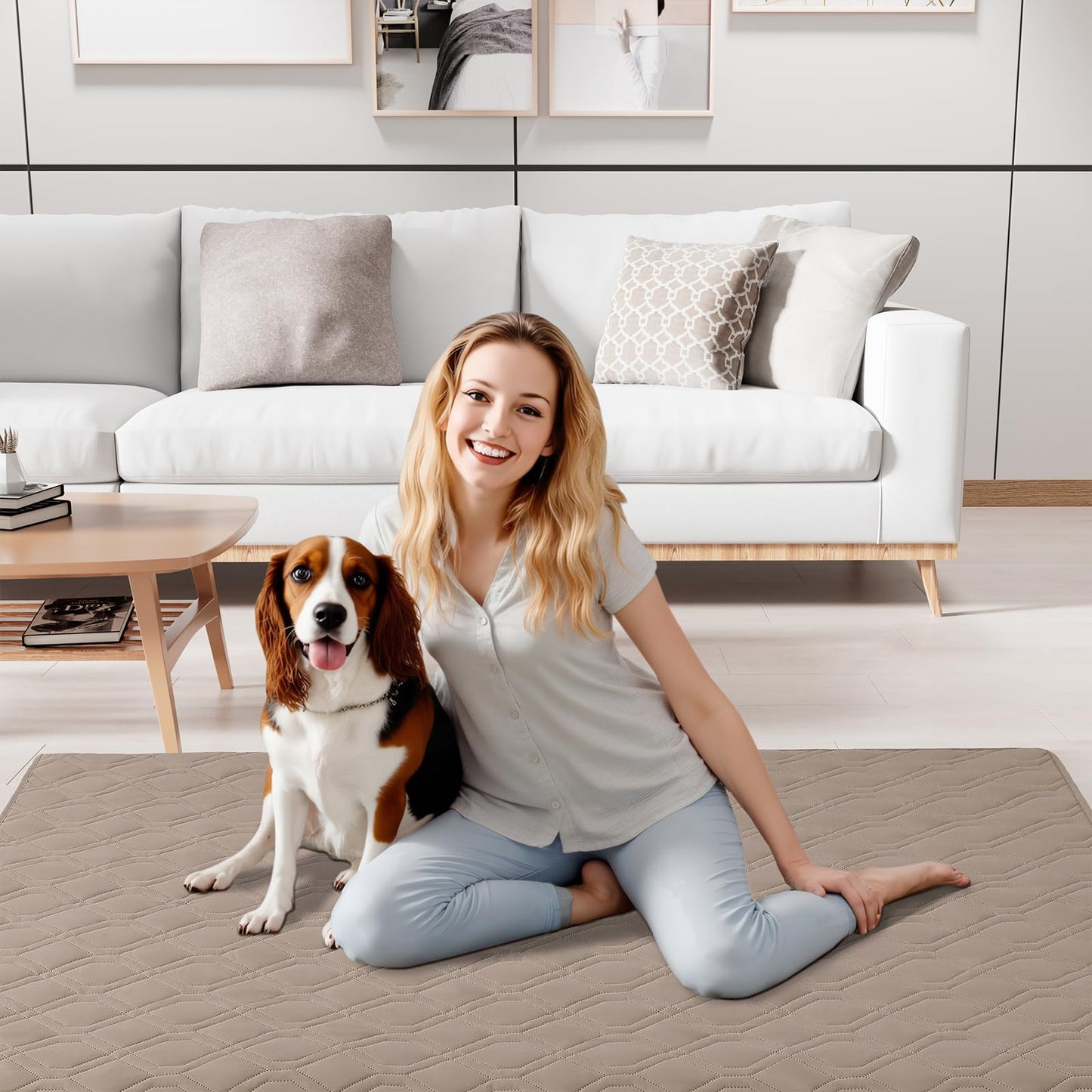 Smiry Waterproof Dog Blanket, 30x70 Inch Soft Pet Bed Cover Reversible, Washable Sofa Couch Furniture Protector for Small Medium Large Dog Puppy Cat, Taupe/Beige