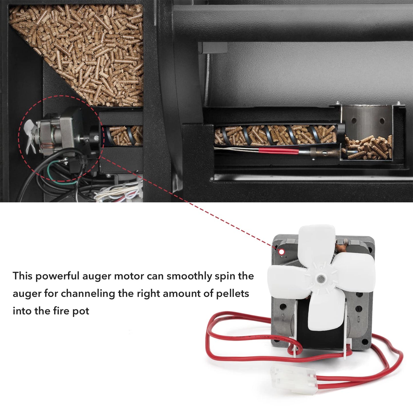 Stanbroil Grill Auger Motor Replacement for Pit Boss/Traeger Wood Pellet Grills, Universal Auger Drive Motor Pellet Grills Replacement Parts, AC120V 60Hz 2 Pole