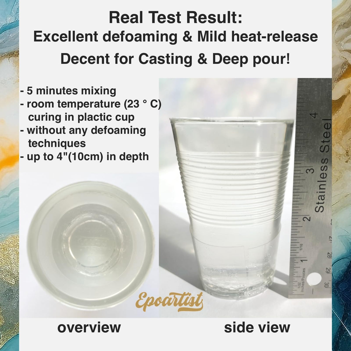 Epoxy Resin 1 Gallon Kit 3.8L Crystal Clear High Gloss Bubble Free Amazing Epoxy for River Table Tabletop Art Craft Jewelry Making Ultra Clear Anti-UV 1 :1 by EPOARTIST (1 Gallon/3.8L)