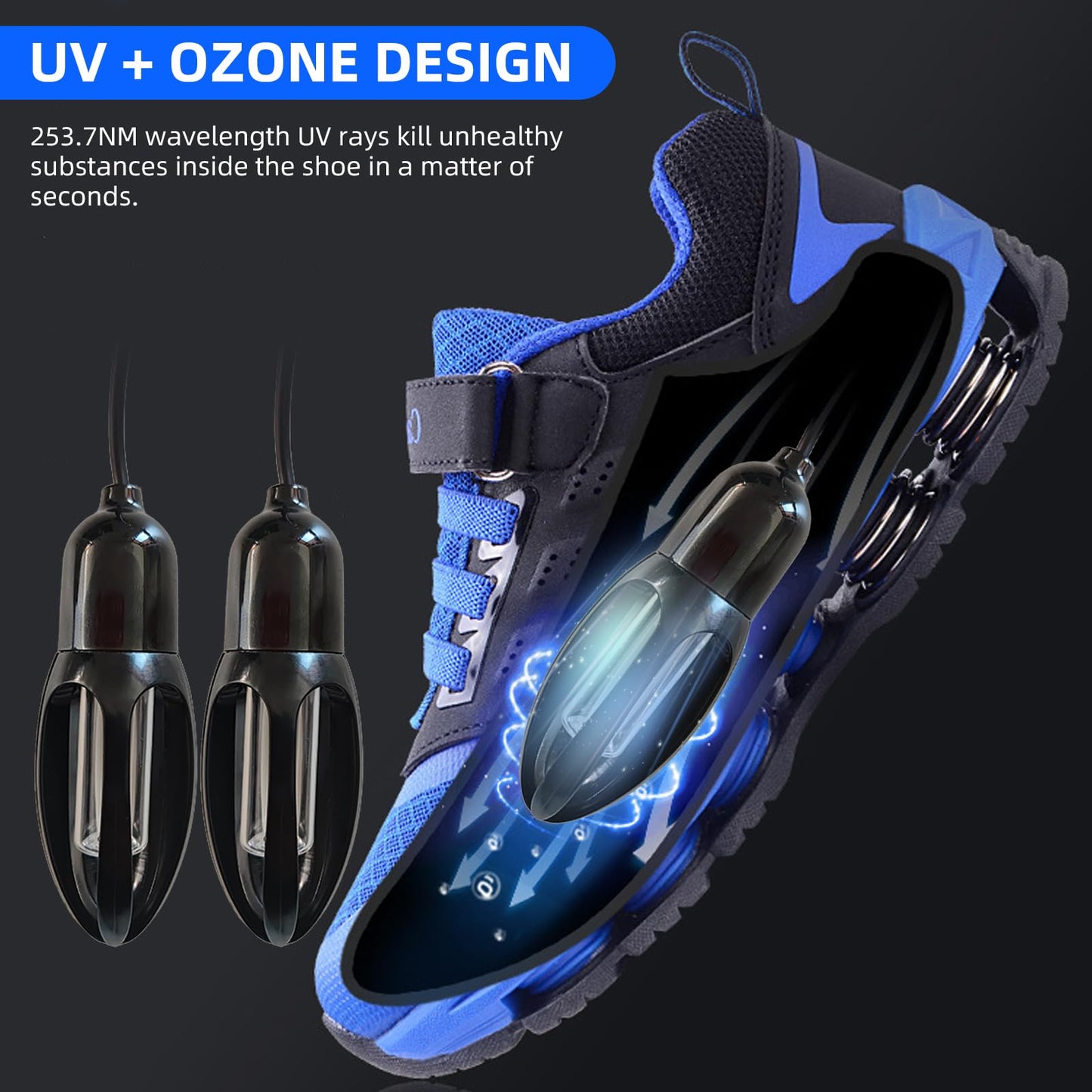 10W Black Ultraviolet Shoe Deodorizer, Foot Germicidal Electric Light,Shoe Sanitizer Boot, Glove Foldable Design for Hats Shoes