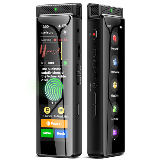 136GB Digital Voice Recorder with Playback, Innioasis R1 Full Touchscreen Voice Recorder with AI Intelligent Transcription and Bluetooth, Voice Activated Sound Audio Recorder Device with Mic (Black)
