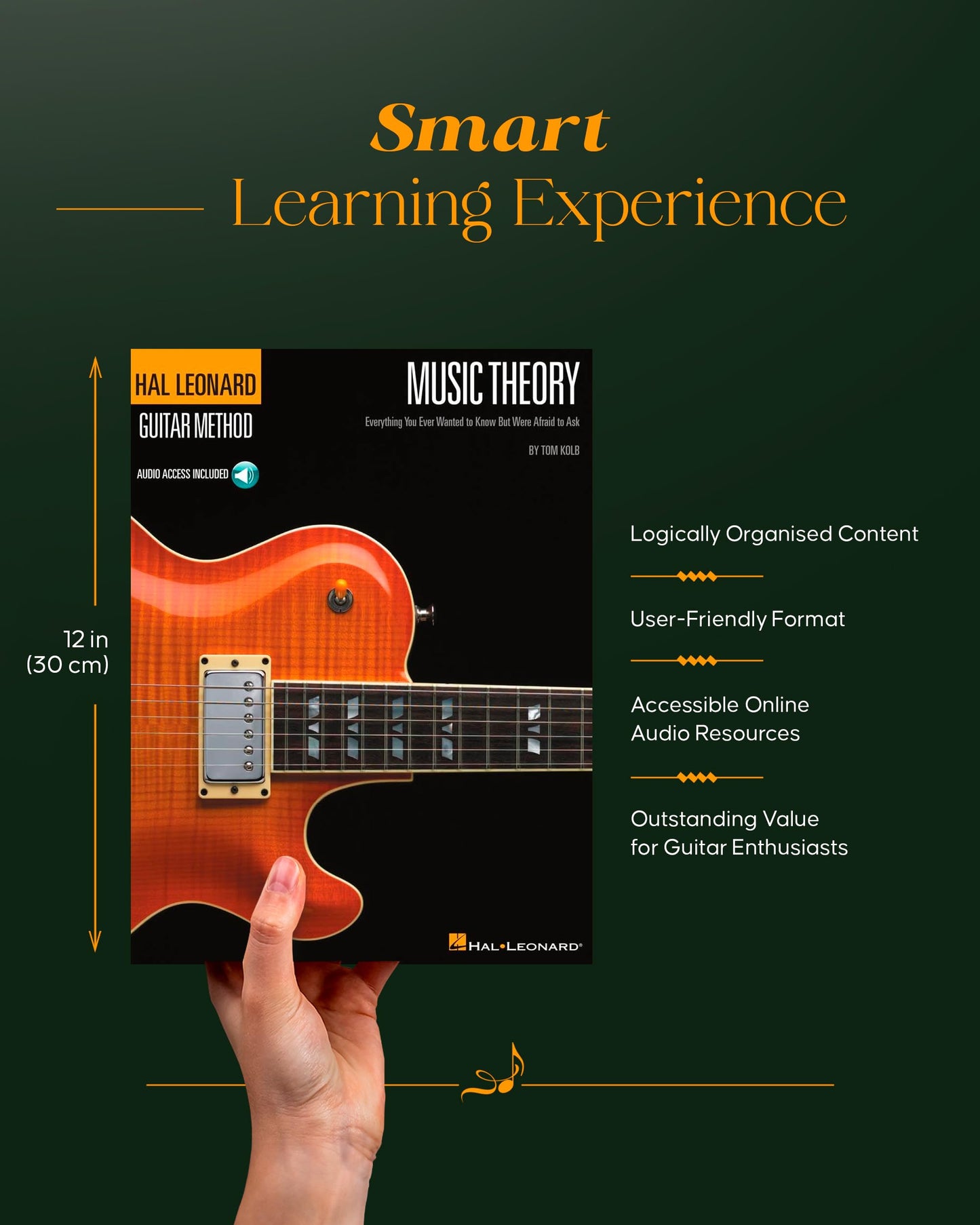 Music Theory - Hal Leonard Guitar Method by Tom Kolb | Step-by-Step Guitar Theory Guide for Beginners and Intermediate Players | Include 94 Audio Tracks | Learn Scales, Chords, Modes, and Ear Training