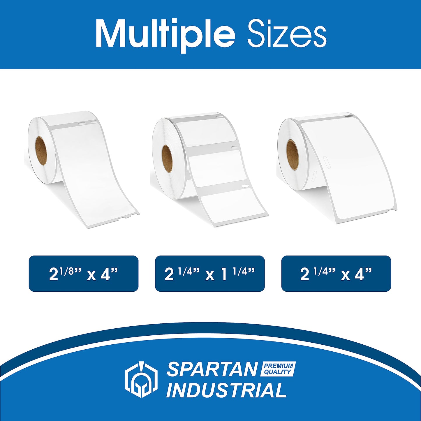 Spartan Industrial - 2-1/4" X 4" Replacement for DYMO 30857 (10 Rolls/2500 Labels) Direct Thermal Name Tag Badge Labels - Compatible with LabelWriter 450, 450 Turbo, 4XL Printers (NOT 550, 5XL)