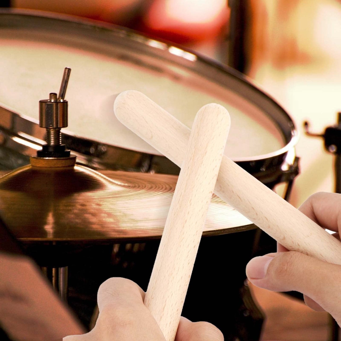 TAICHEUT 48 Pcs Rhythm Sticks 8 Inch, Classical Natural Wood Claves Musical Instruments, Percussion Instruments for Music Lovers, Performance