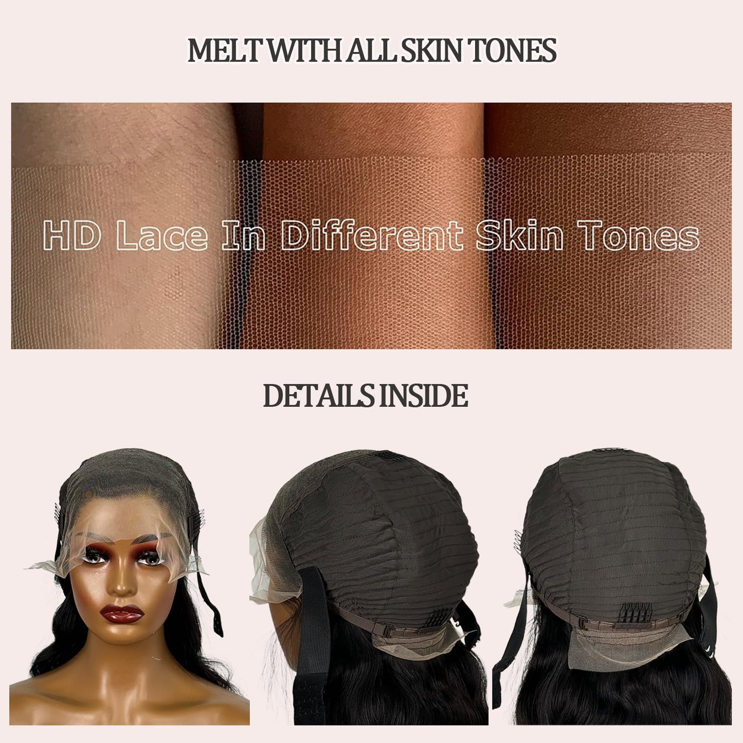 13x6 HD Lace Frontal Wig Human Hair Body Wave 180% Density Lace Front Wigs Human Hair Perruque Femme Humain Naturel 20 Inches Natural Black