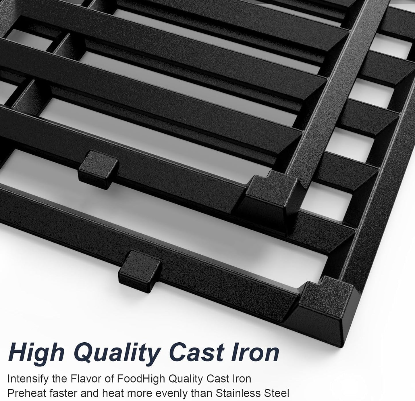 Uniflasy Cast Iron Cooking Grate Replacement for Nexgrill 4 Burner 720-0830H, 720-0958A, 720-0670A, 720-0783E, 5 Burner 720-0888N, Replacement for Kenmore 41516106210 415.16106210, 17 Inches
