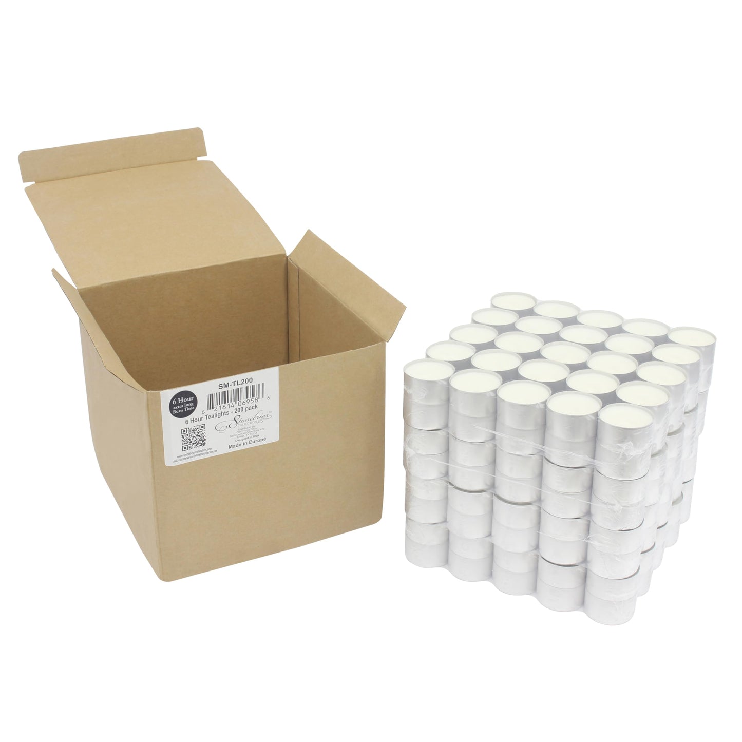 Stonebriar Collection SM-TL200 Tealight Candles, 6 to 7 Hour Extended Burn Time, White (Pack of 200)