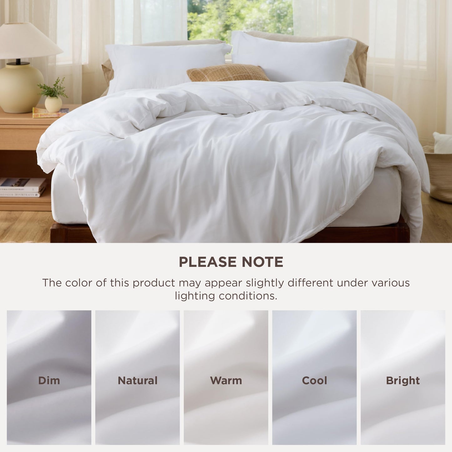 Bedsure Duvet Cover King Size - Extra Soft Double Brushed Microfiber Bedding Set with Zipper Closure for Kids, 3 Pieces, Includes 1 Duvet Cover King (104"x90") & 2 Pillow Shams, NO Comforter, White
