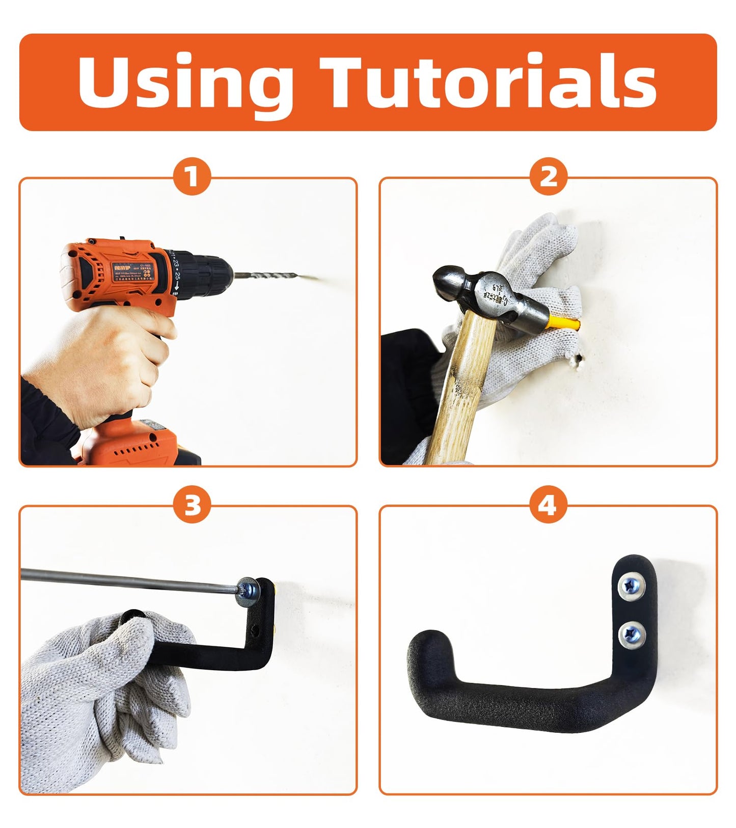 Chainsaw Hanger, 6 Pack Chainsaw Wall Mount Hook, Heavy Duty Chainsaw Holder, Racks for Garage Organization Garage Storage Shed Organizer Mounted Chainsaw Storagw Hamgers