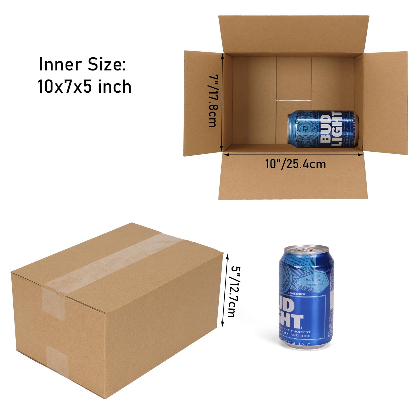CRUGLA 40 Packs 10x7x5 Shipping Boxes for Small Business, Corrugated Cardboard Boxes Bulk for Shipping Packing Mailing