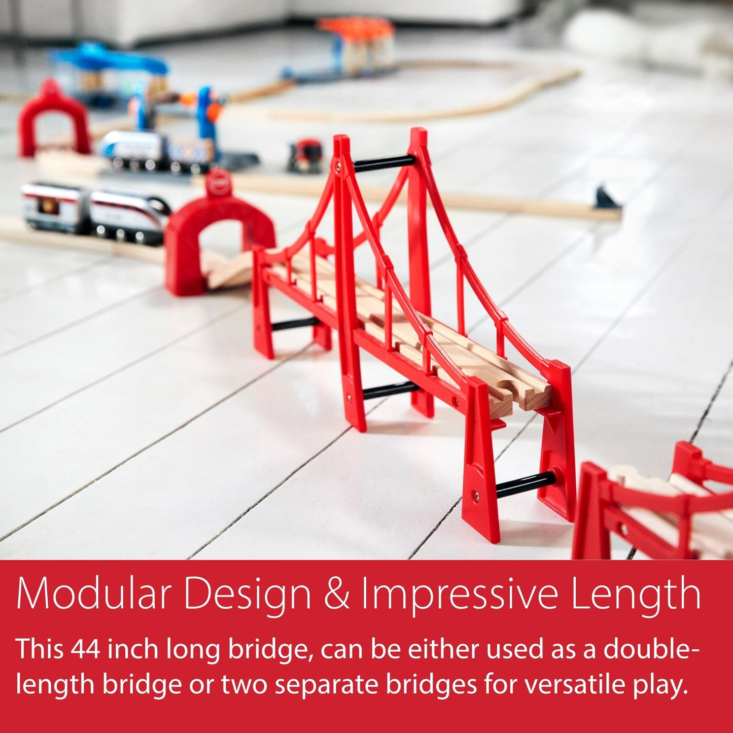 BRIO World - 33683 Double Suspension Bridge | 5 Piece Toy Train Accessory for Kids Age 3 and Up