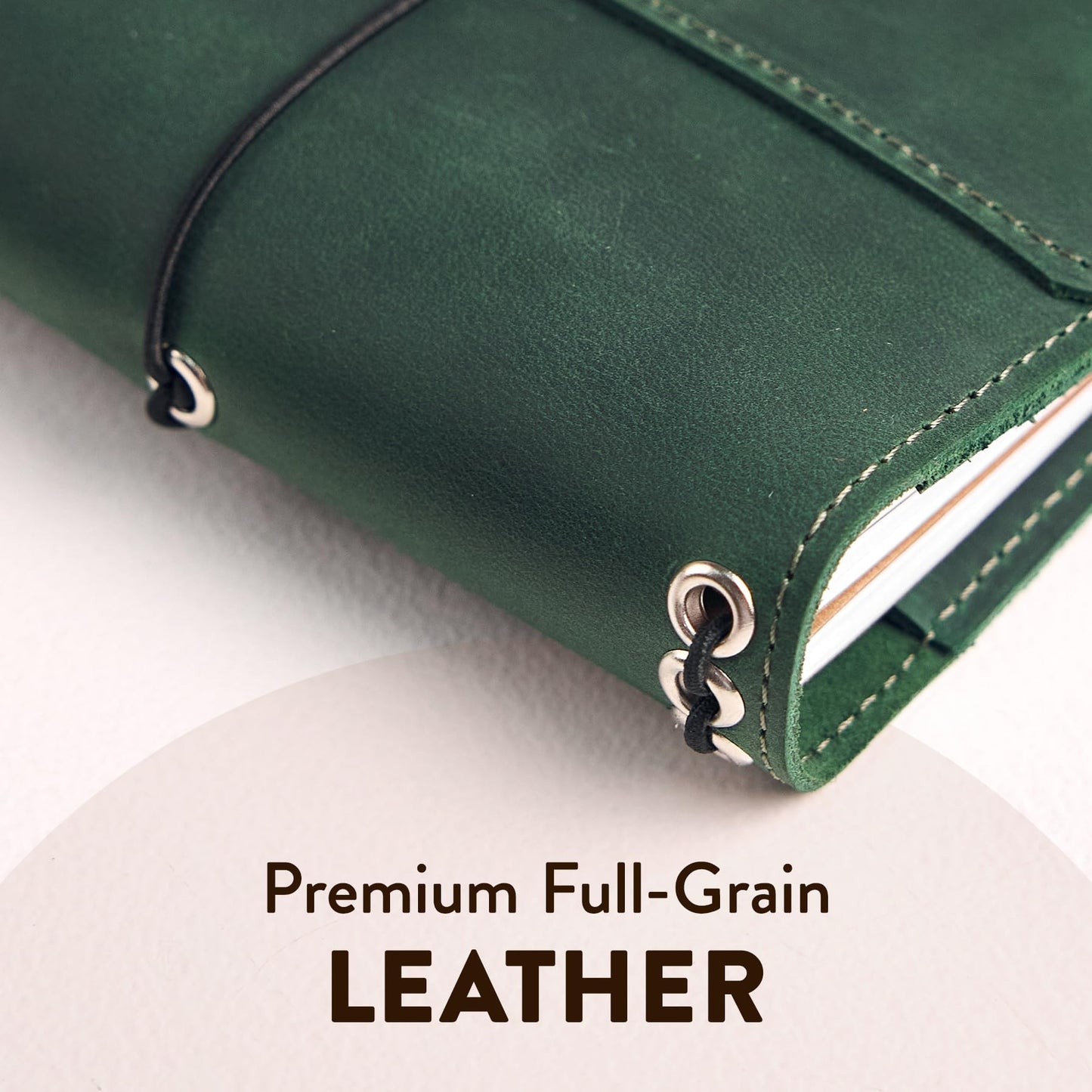 TORAKIP Genuine Leather A6 Journal Cover – Refillable Handmade Notebook Cover with 3 Elastic Bands, Pen Loop & Card Pockets – Travel Diary Case Fits A6 4.1" x 5.8" Notebooks (Paper Not Included