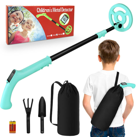 Metal Detector for Kids, iTayga Adjustable Kids Metal Detector(24"-35"), High Accuracy Coil Professional Waterproof Foldable Metal Detector, Very Lightweight(Only 0.88 Pouds) for Junior & Youth,Blue