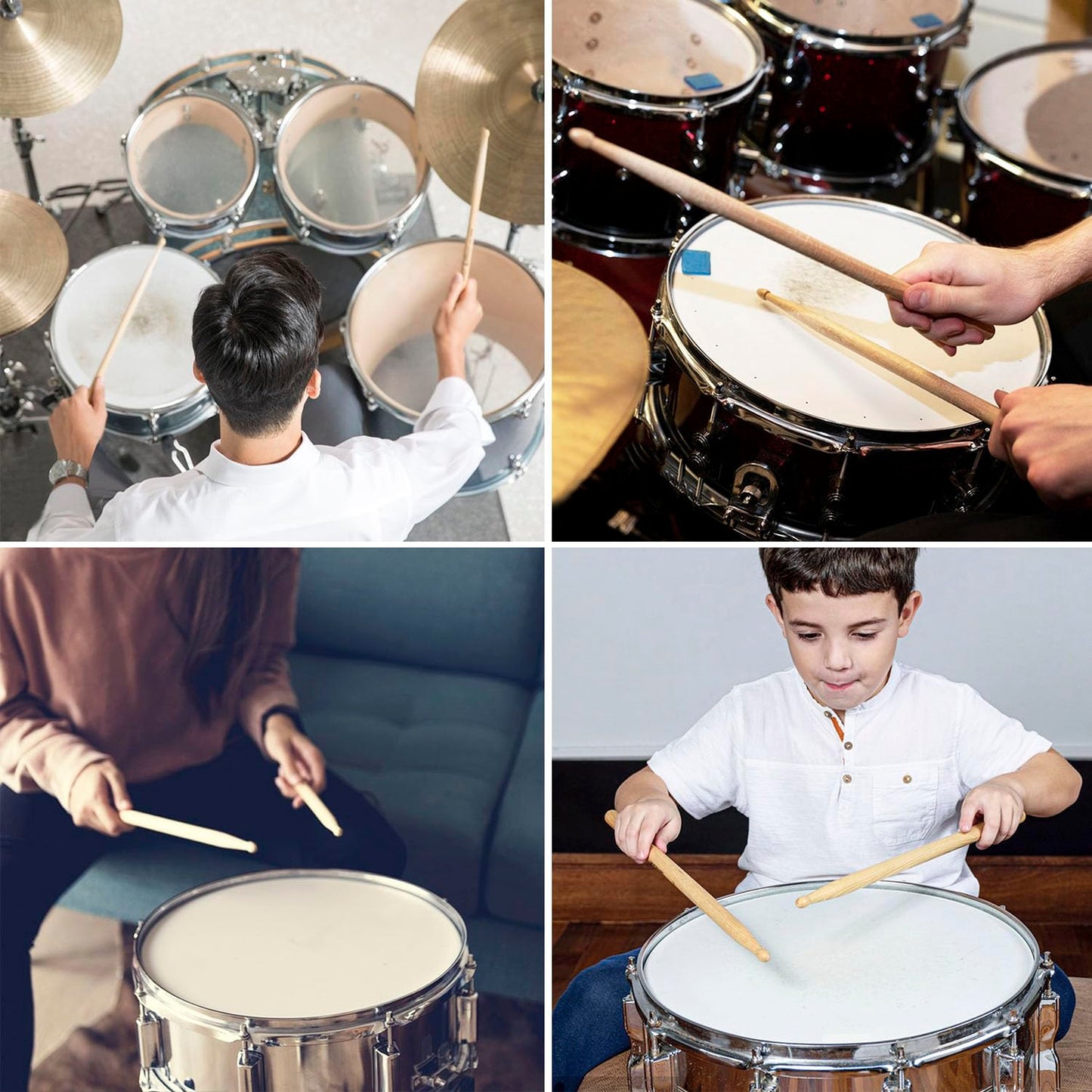 kukmakri 36 Pairs 5A Drum Sticks - 16 Inch Premium 5A Maple Wood Tip Drumsticks, Classic and Durable Wood Tip Drumsticks for Musical Instrument and Beginners