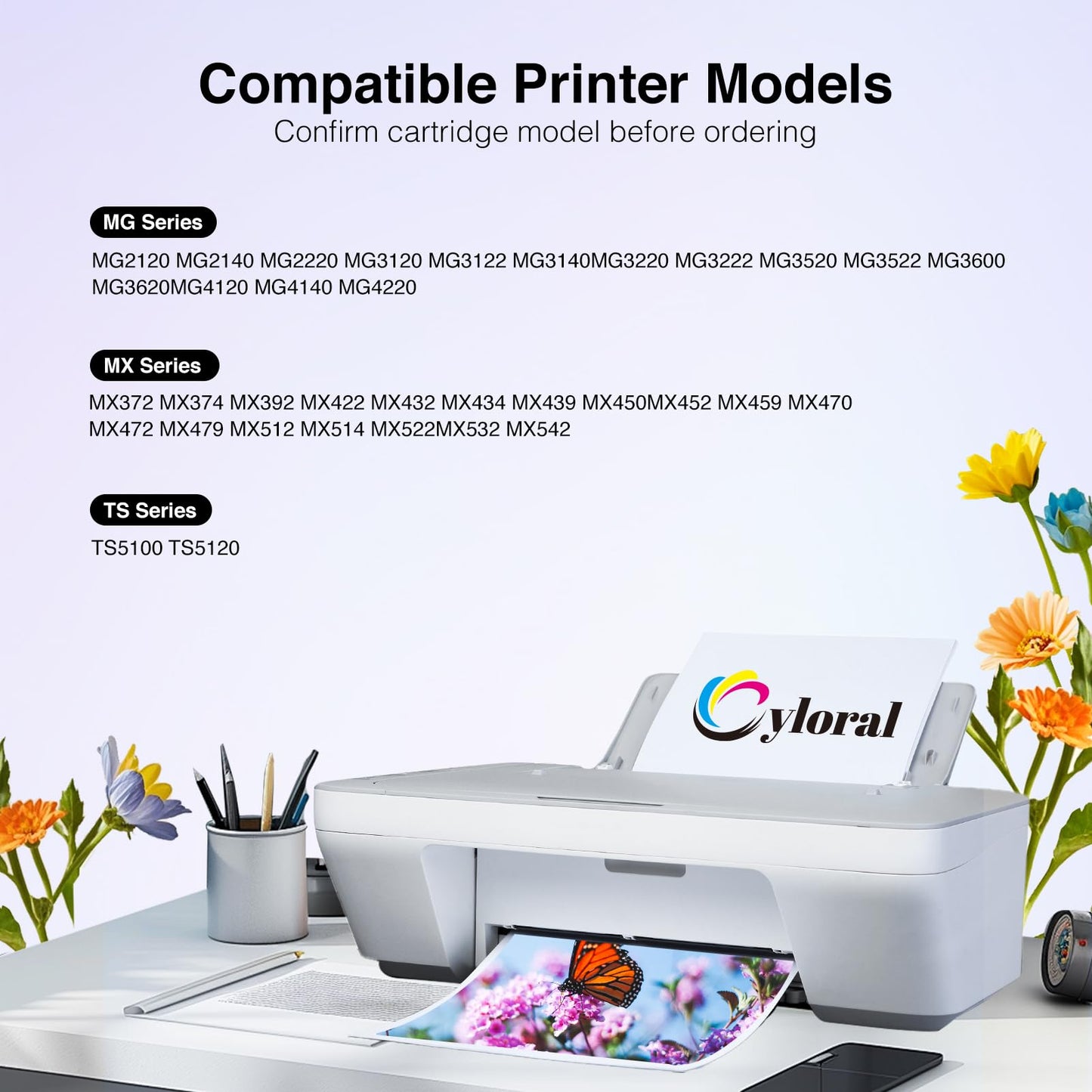 Cyloral PG-240 XL/CL-241 XL Ink Cartridges for Canon Printer Ink 240 241 PG-240XL CL-241XL for PIXMA MG3620 TS5120 MG2120 MG3120 MG4120 MG2220 MG3220 MG3520 Black/Tri-Color 2 Pack Replacement