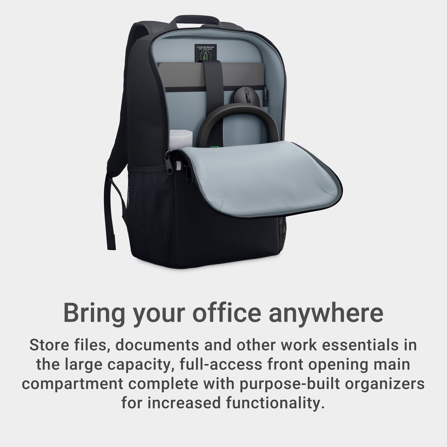 Dell 14-16 EcoLoop Backpack - CP3724-18 litres, Fits most laptops with screen sizes up to 16", 100% recycled plastic, 100% recycled packaging, 360o foam cushioning, 3 years limited warranty - Black