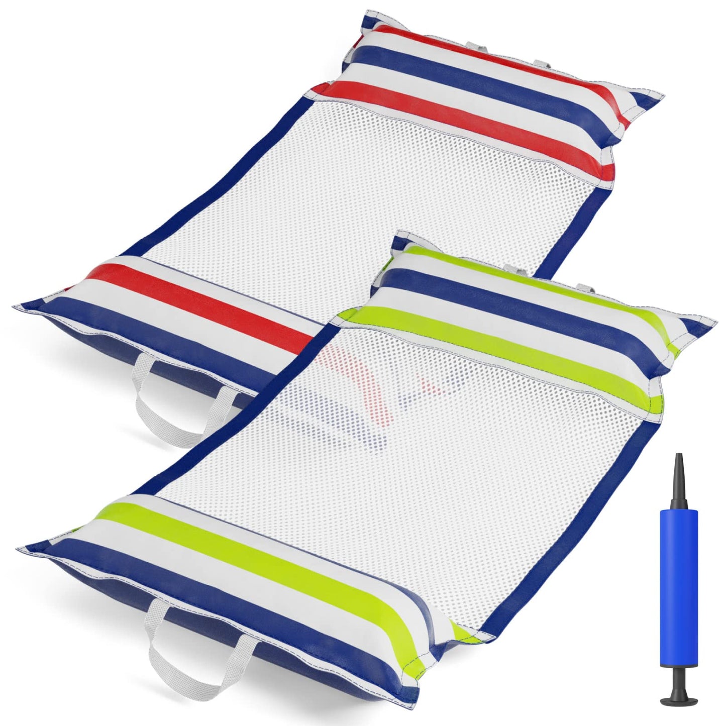 Jasonwell Inflatable Pool Hammock Float - 2 Pack Water Floaties Multi-Purpose (Saddle Lounge Chair Hammock Drifter) 4 in 1 Lake Beach Floating Loungers Swimming Pool Floats Toys for Adults