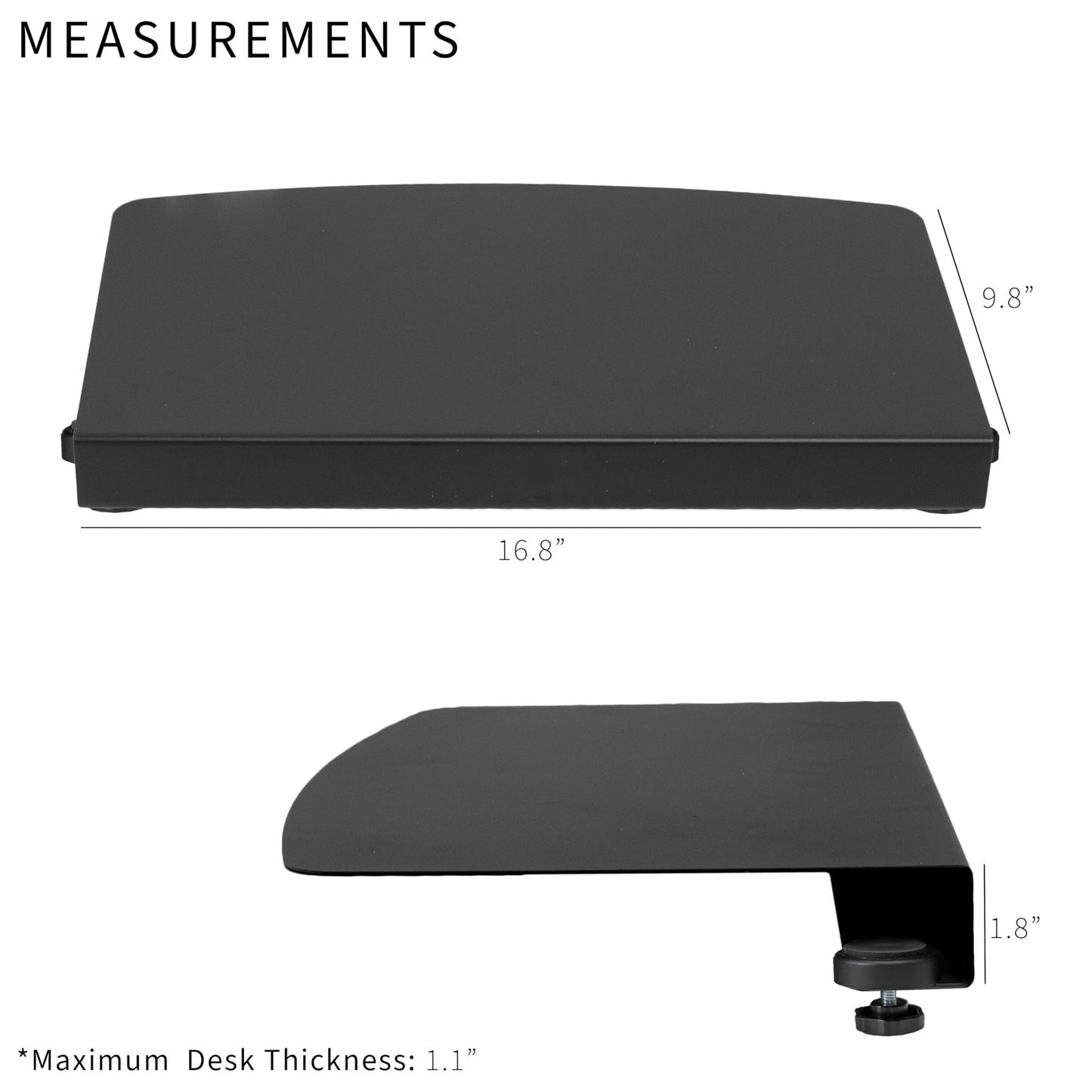VIVO Clamp-on Steel Corner Connector, Workspace Extender for L-shaped Desk