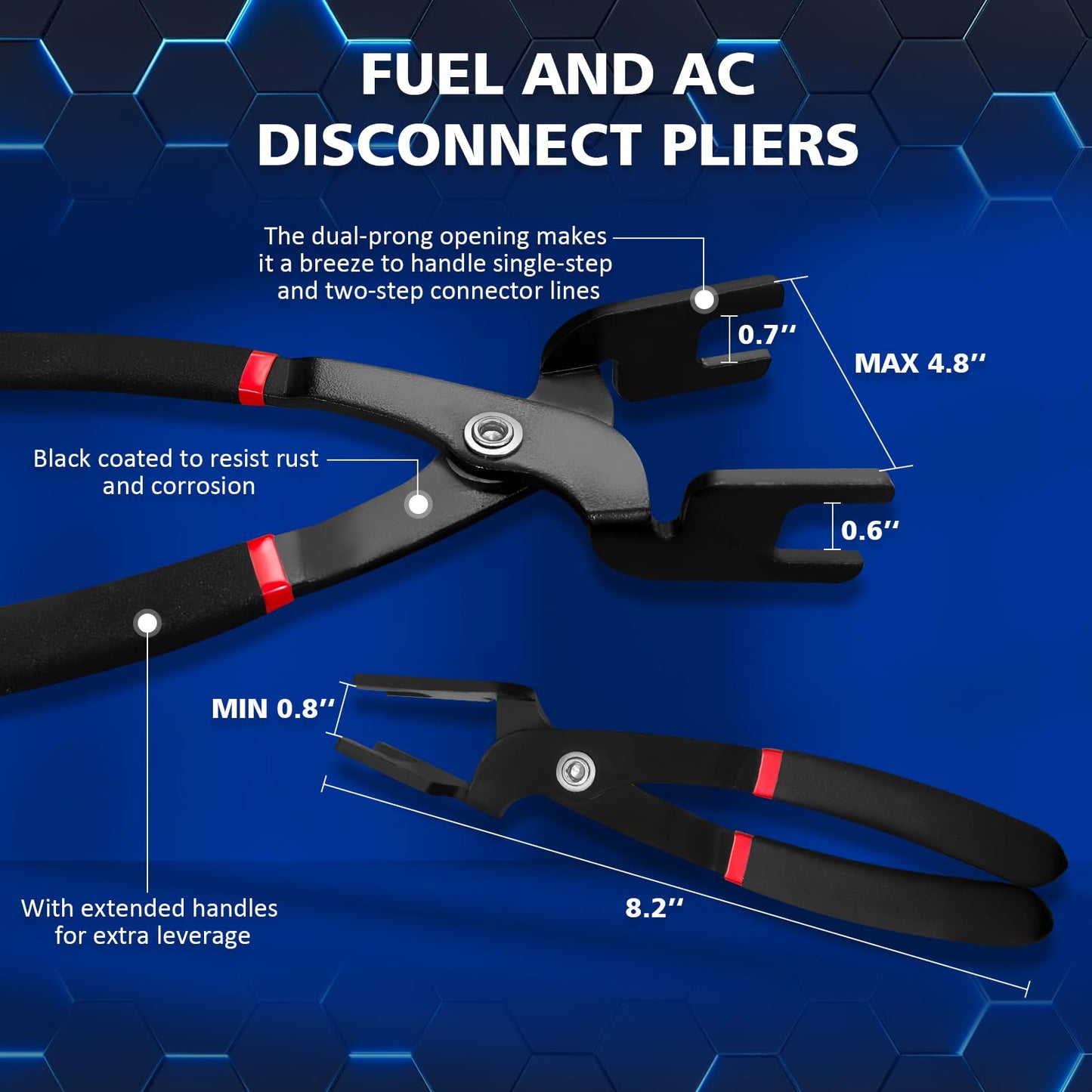 FITHOIST 26Pcs Fuel Line Disconnect Tool Set with Fuel and AC Disconnect Pliers,Master Quick Disconnect Tool Kit, Fuel Line Removal Tools for Air Line GM Trucks,Ford,A/C Fuel&Transmission Systems