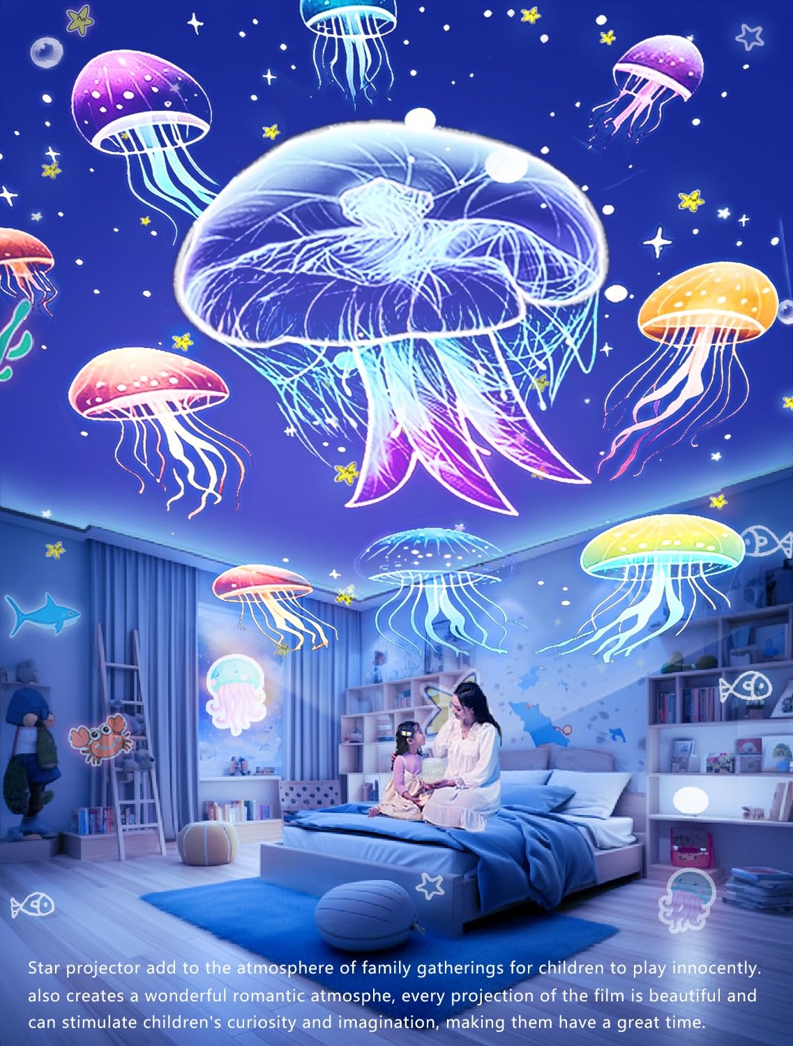 21 Sets of Films, Projector Night Light for Kids Bedroom, Baby Projector for Ceiling, Star Galaxy Night Lights with 360°Rotation Dimmable for Kids Baby Girls, Birthday, Christmas, Nursery, Room Decor