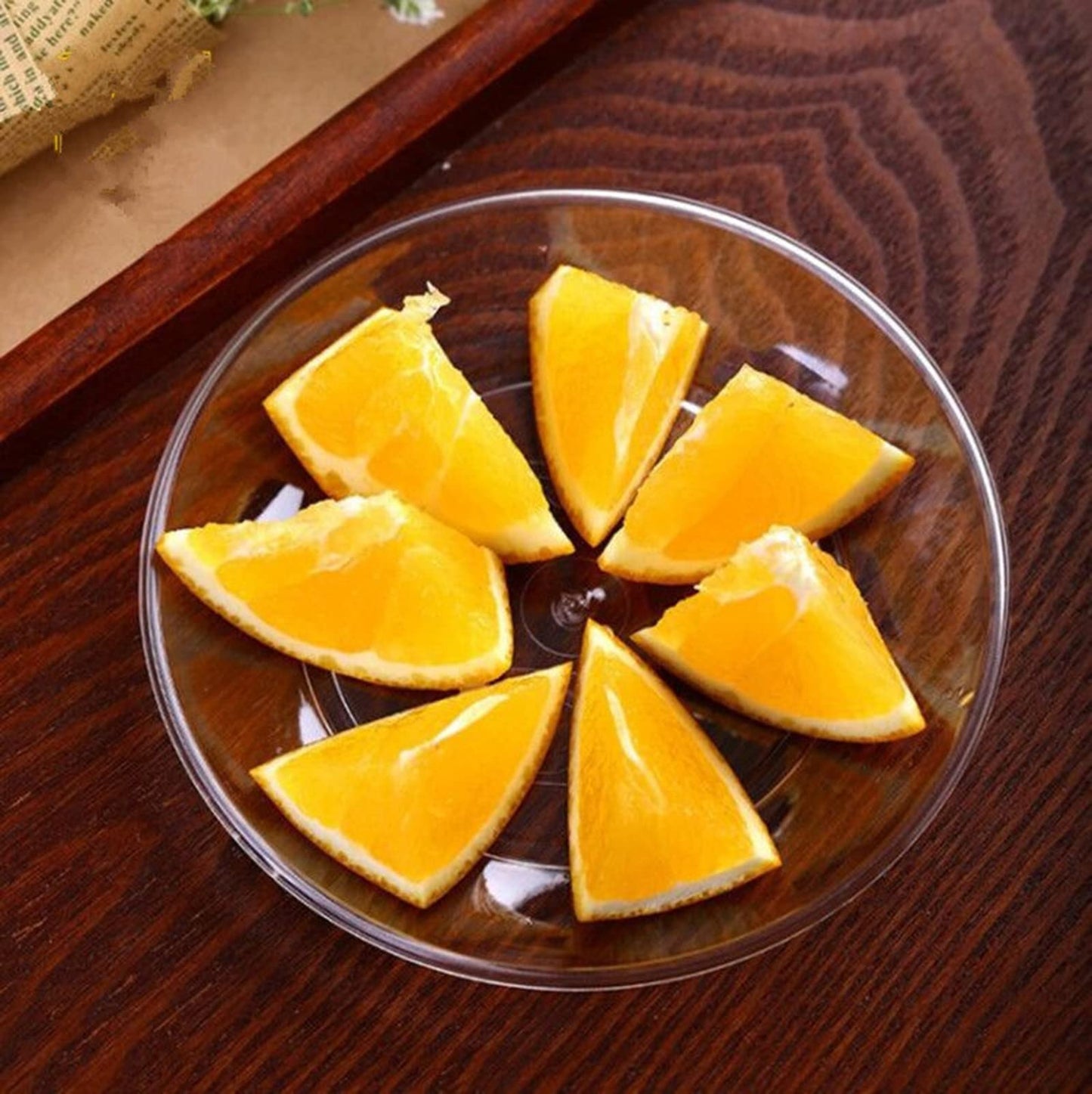 Tergy 200 Pack Disposable Clear Plates 5 Inch Plastic Dessert Plates Wedding Cake Appetizers Plates for Party Dinner BBQ Travel