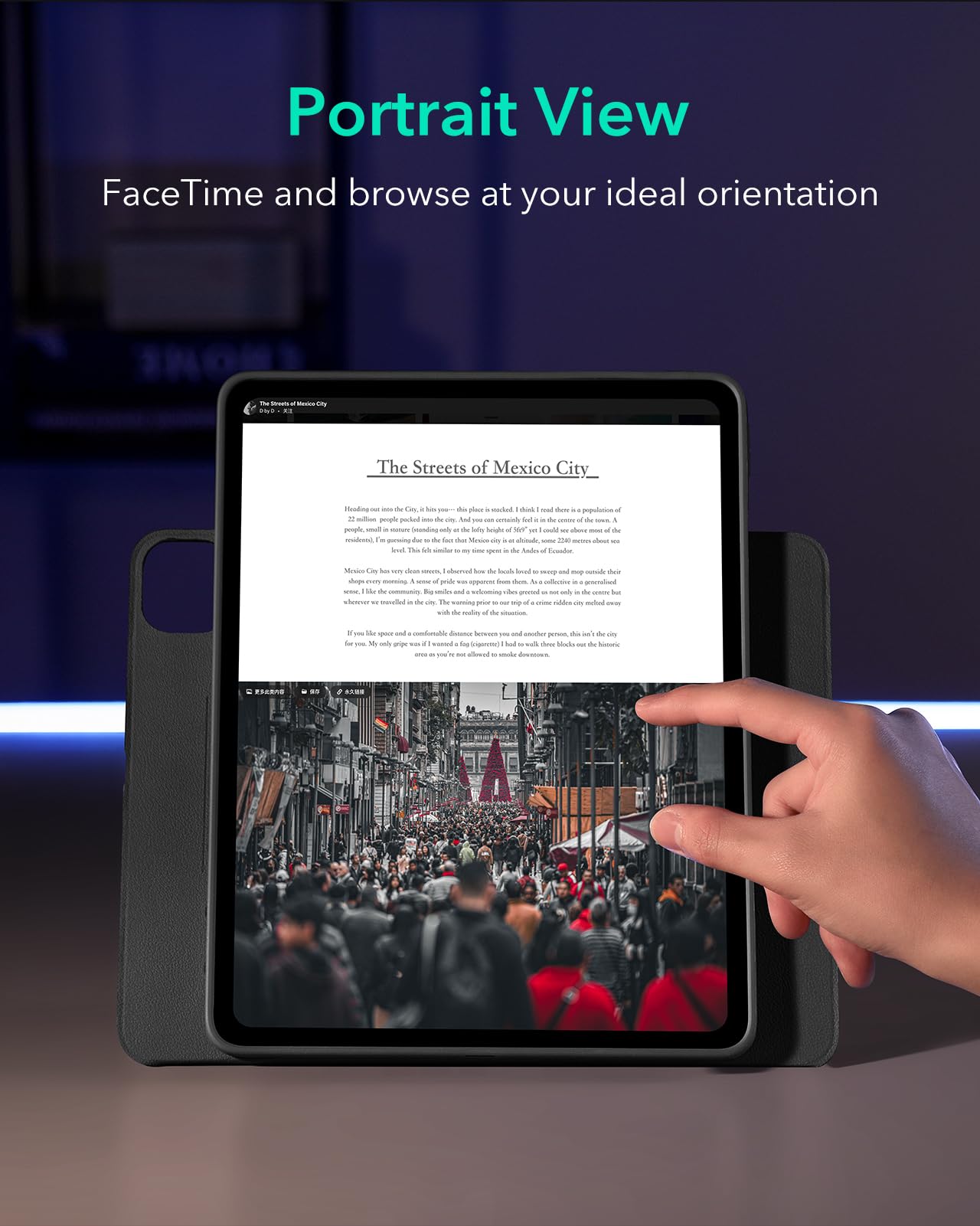 ESR for iPad Pro 13 Inch Case M4 (2024), iPad Pro 13 Rotating Case with Removable Magnetic Cover, Adjustable Portrait/Landscape Stand with Raised Screen View, 9 Standing Angles, Shift Series, Black