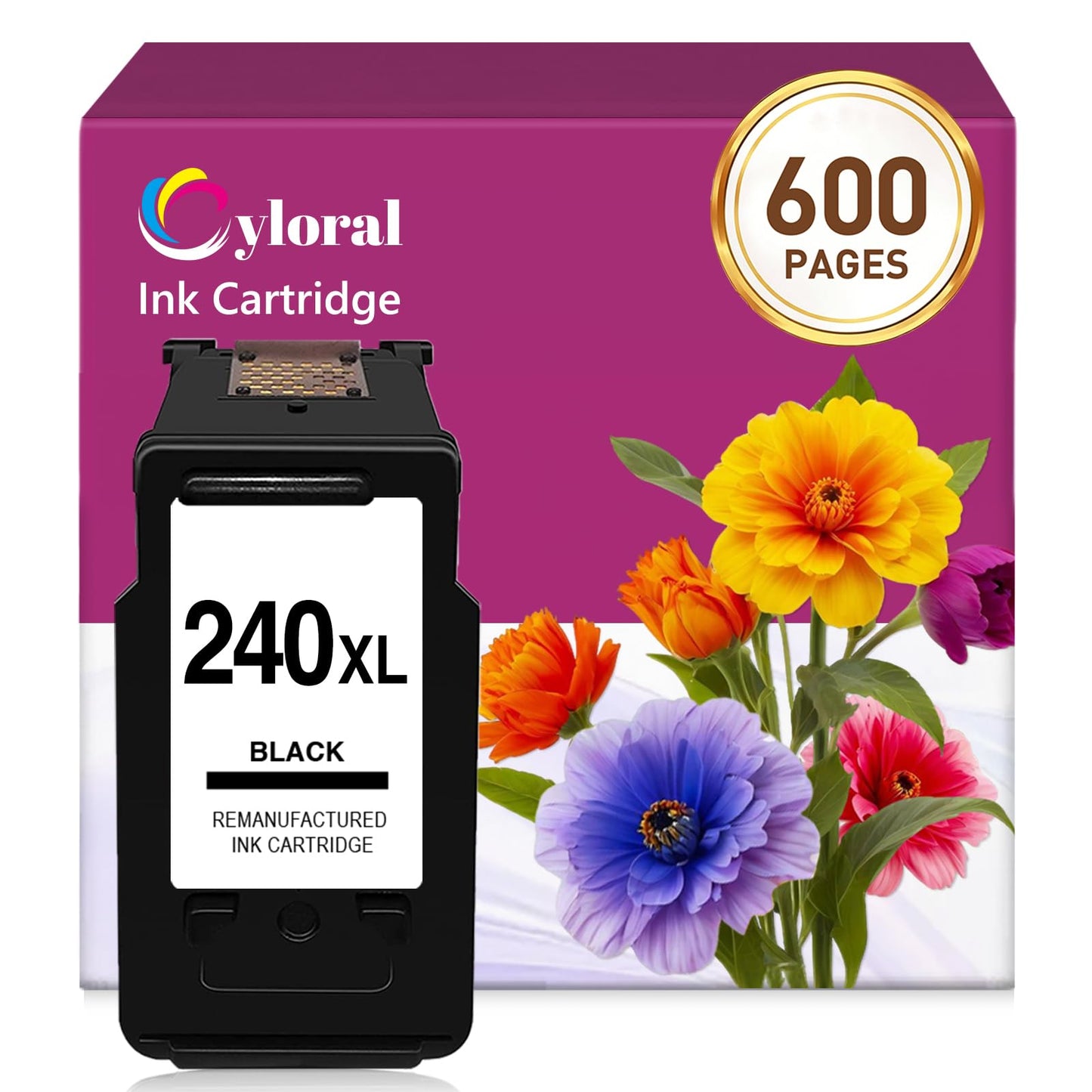 Cyloral 240XL Black Ink Cartridge for Canon Printer Ink 240 PG-240XL for PIXMA MG3620 TS5120 MG2120 MG3120 MG4120 MG2220 MG3220 MG3520 for Canon Ink 240 XL Black Replacement