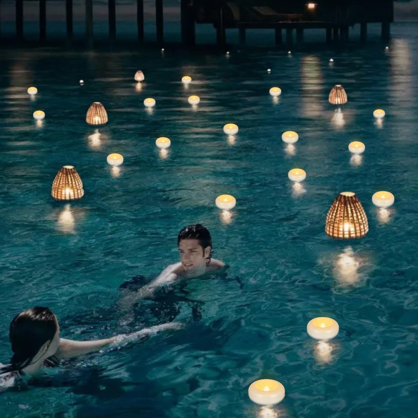 24 Pack 3”Floating Candles Water-Activated Flameless LED Candle, 120 Hour White Battery Operate Waterproof Tealights for Cylinder Vases, Centerpieces at Wedding, Party, Pool,Romantic,Christmas Gift.