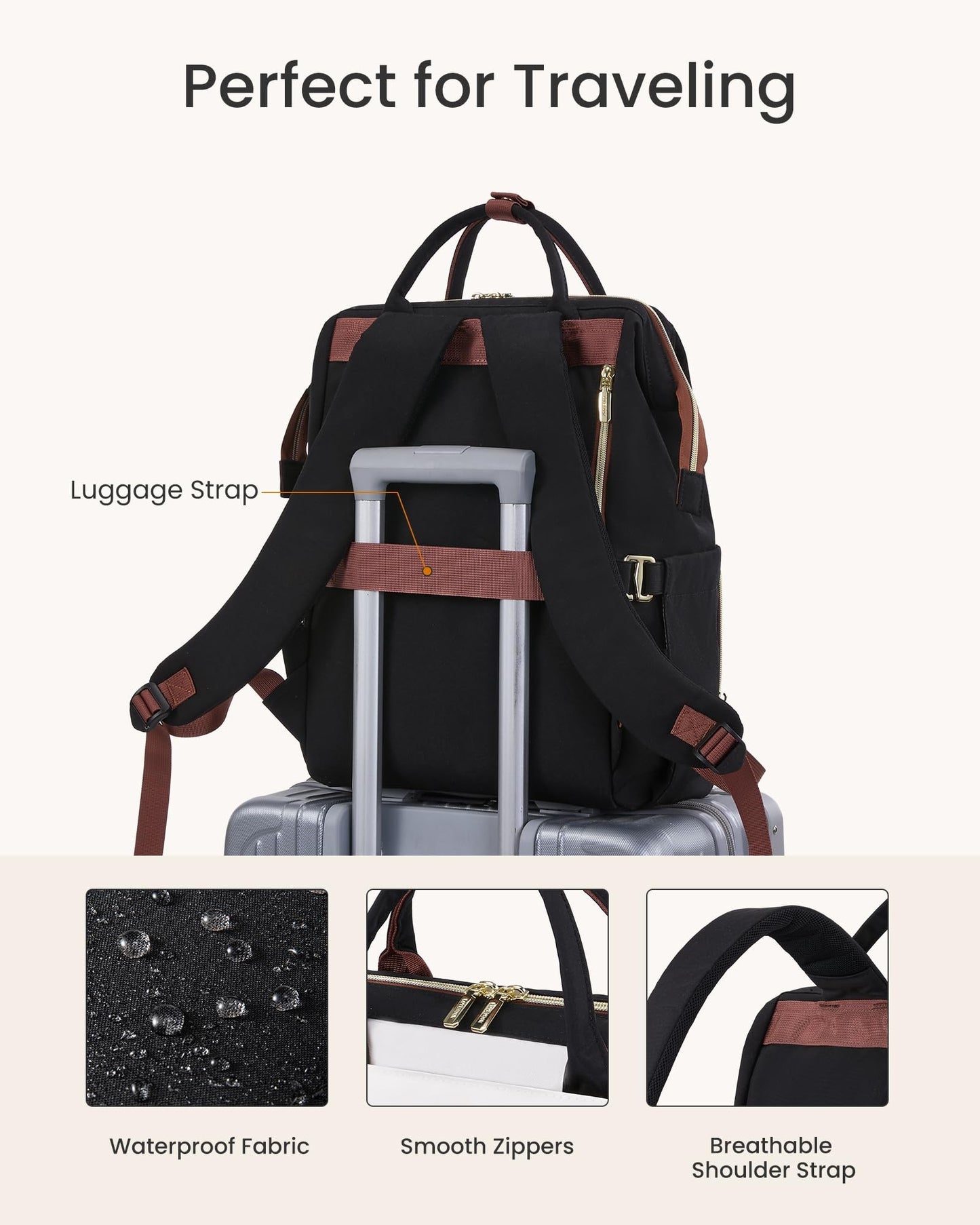 LOVEVOOK Laptop Backpack for Women with Giant Tumbler Holder Pocket, 17 inch Travel Work Backpack Purse for Nurse Teacher, Waterproof School Bag College Bookbag Cute Casual Daypack for Girls