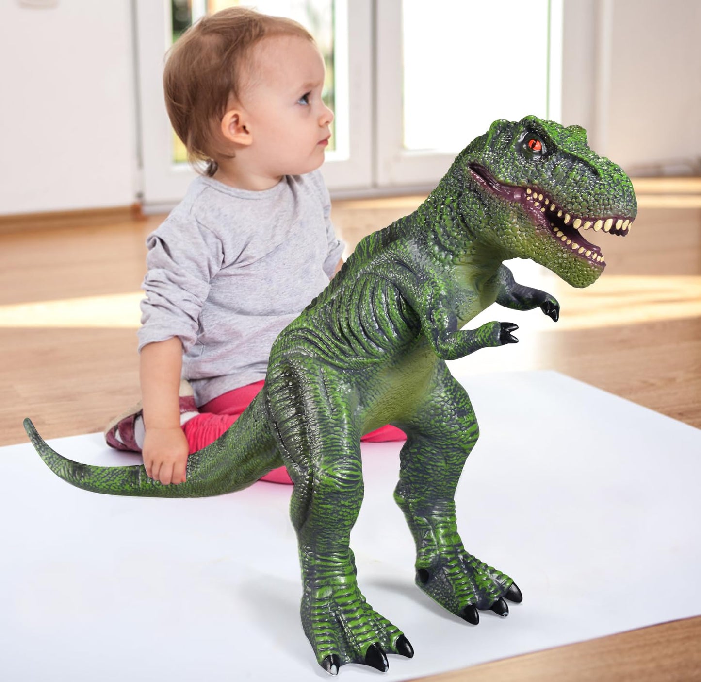 Large Dinosaur Toys- 28" Tyrannosaurus Rex Soft Dinosaur Toys for Kids 3-5, Big Inflatable Dinosaur for Boys Girls, Toddler Dinosaur Party Favors