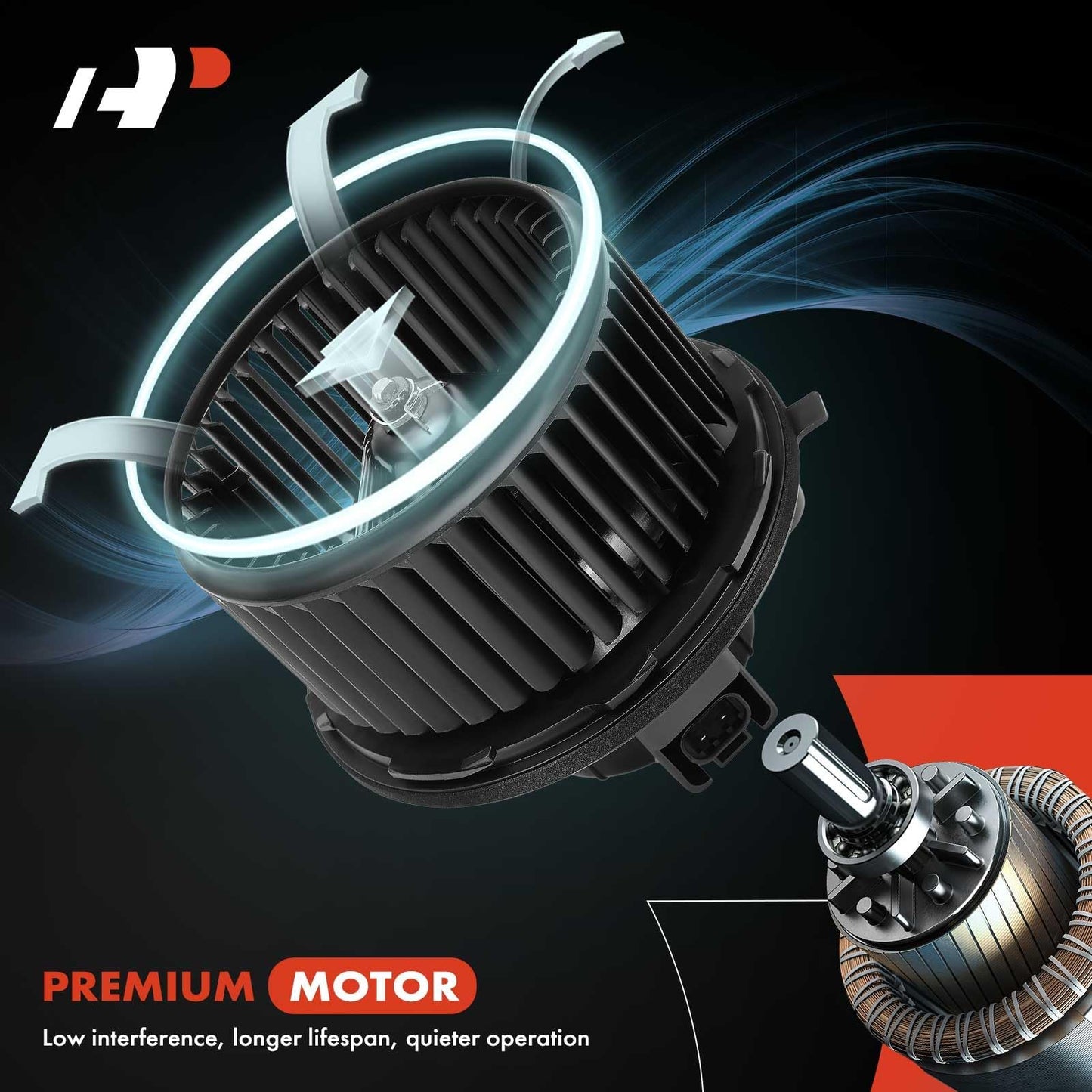 A-Premium HVAC A/C Heater Blower Motor with Fan Cage Replacement for Chevy, GMC, Cadillac Vehicles - 2007-2013 Silverado 1500, Avalanche, Sierra 1500, Yukon, Escalade- Replace# 20760618
