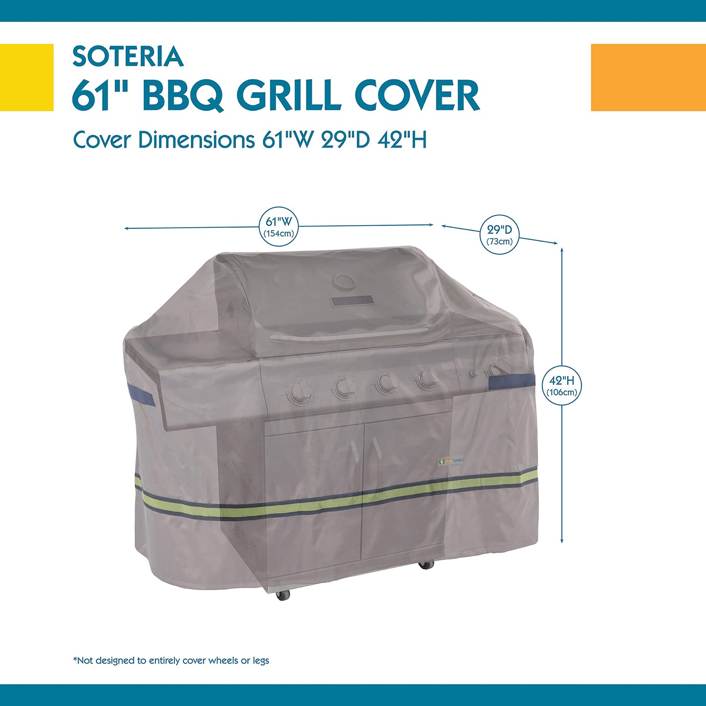 Duck Covers Soteria Waterproof 61" Wide Grill Cover