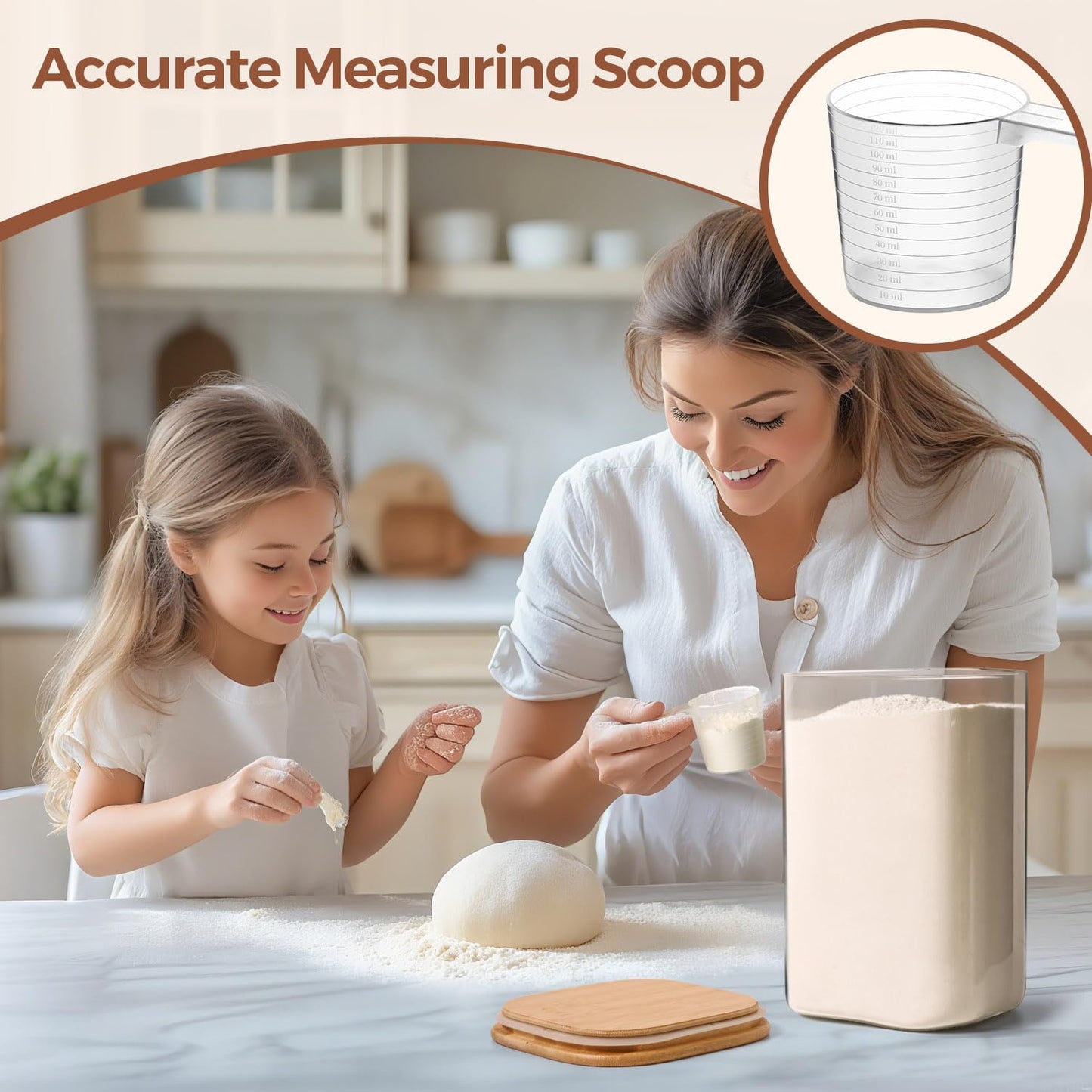 ComSaf Airtight Glass Jars Kitchen Storage 3.4 L Square 2 Pieces, Airtight Glass Jar with Lid, Spaghetti Box, Pasta