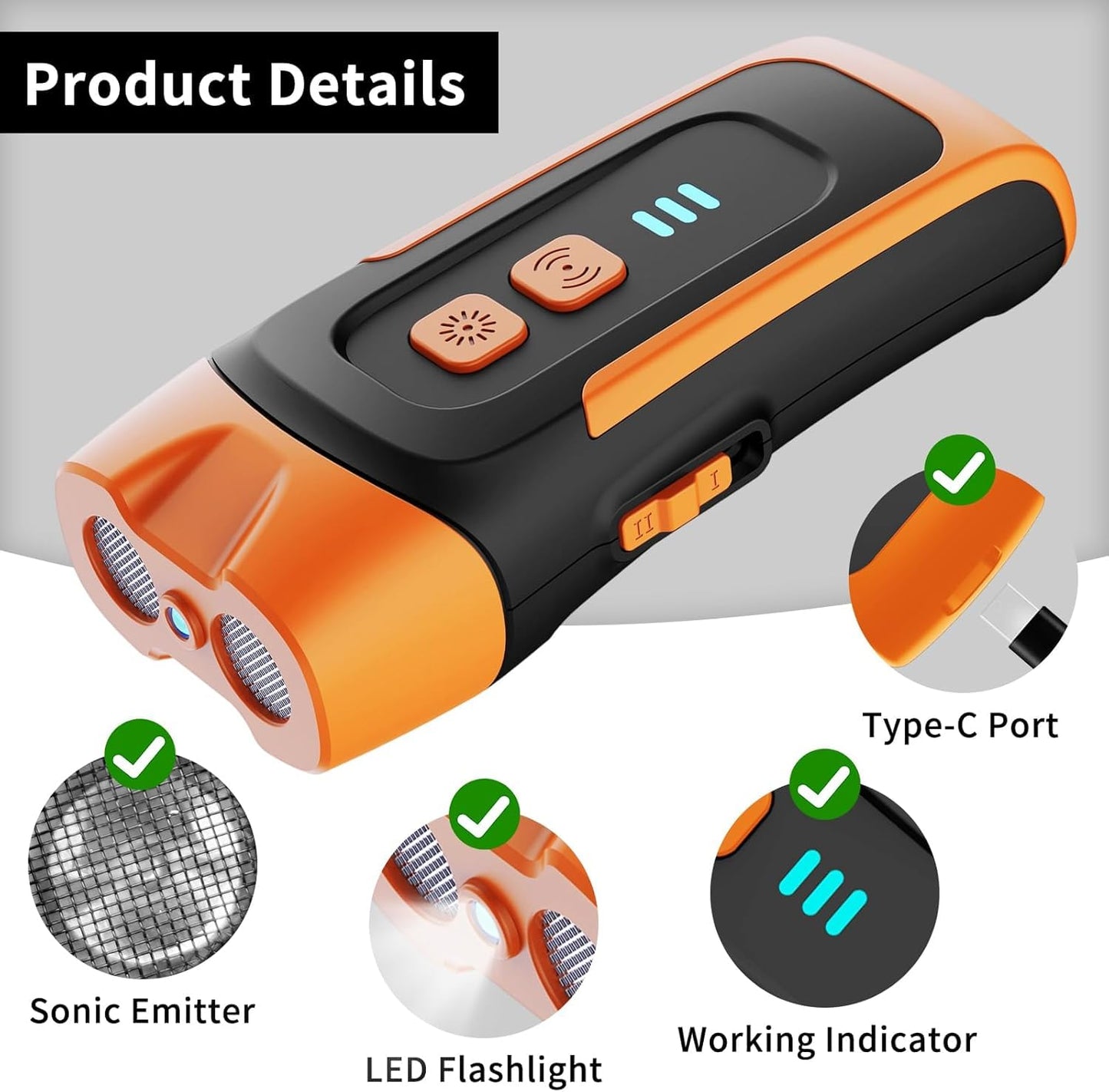 Dog Barking Deterrent Devices - 3 Modes Anti Barking Device for Dogs - 33FT Dog Bark Stopper Indoor Outdoor Rechargeable Stop Barking Automatic No More Dog Bark Control