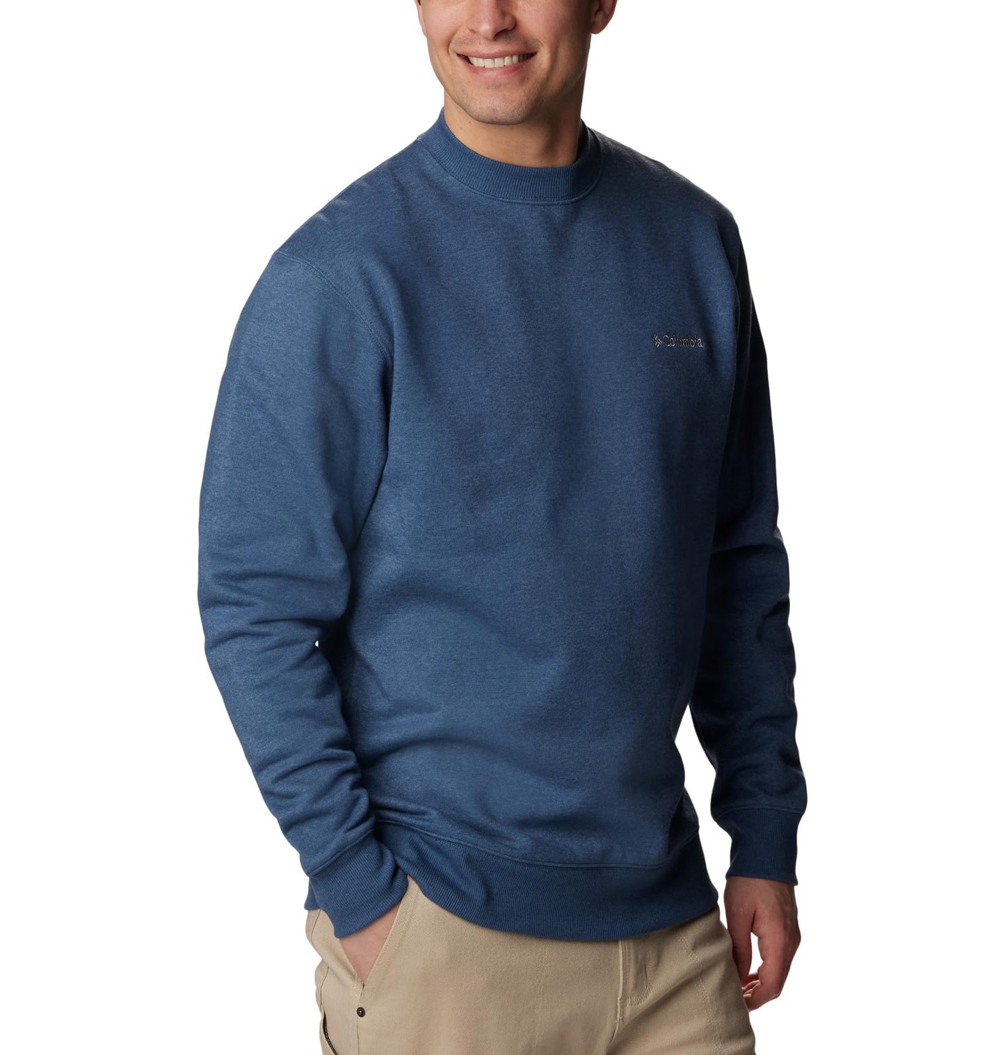 Columbia Mens Hart Mountain II Crew Sweatshirt, Dark Mountain Heather, X-Large