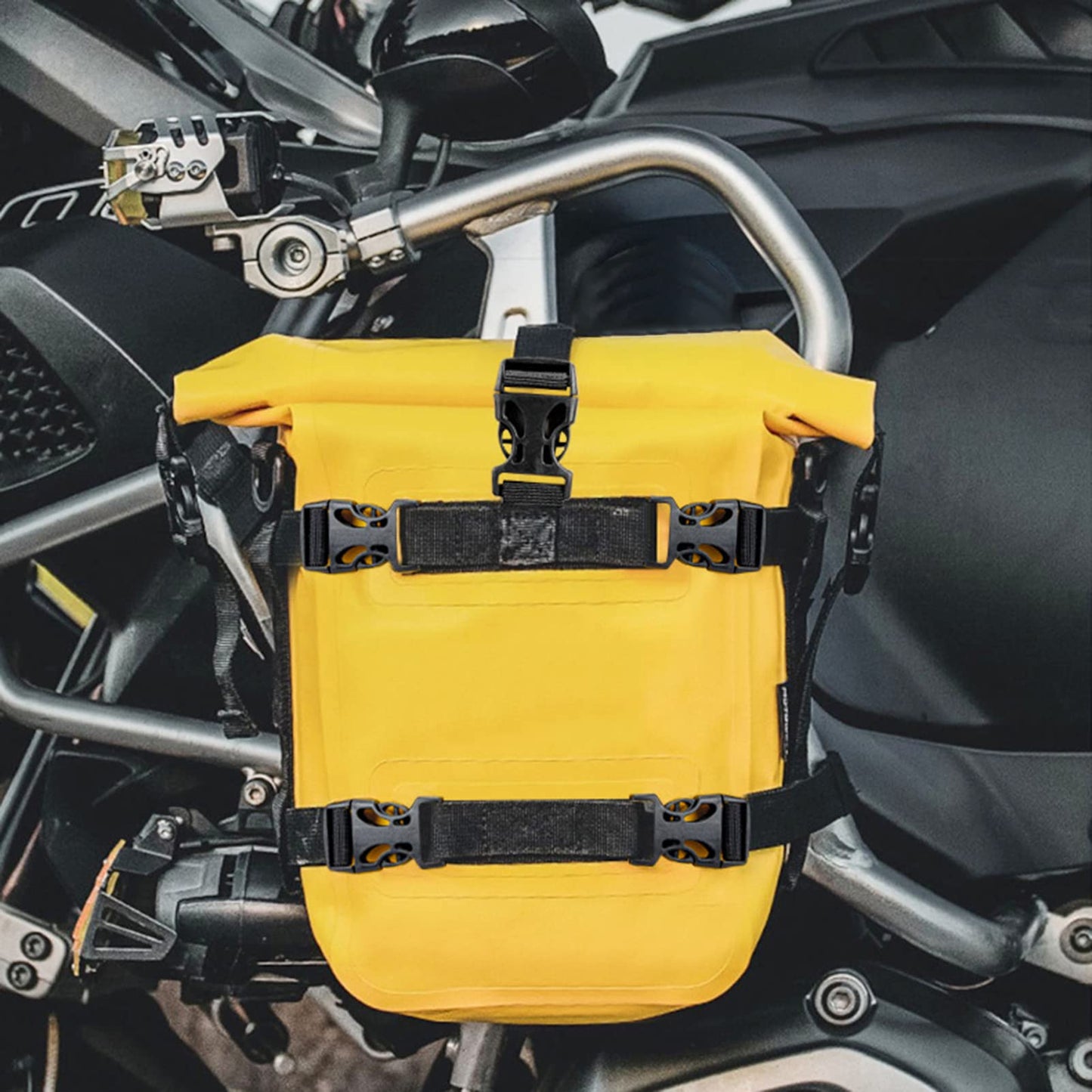 Shkalacar Motorcycle Bumpers Bag Waterproof Motor Crash Bar Bag with Shoulder Strap Motorcycles Side Frame Bag Riding Tools Accessories, Full Waterproof 8L Motorcycle Bag