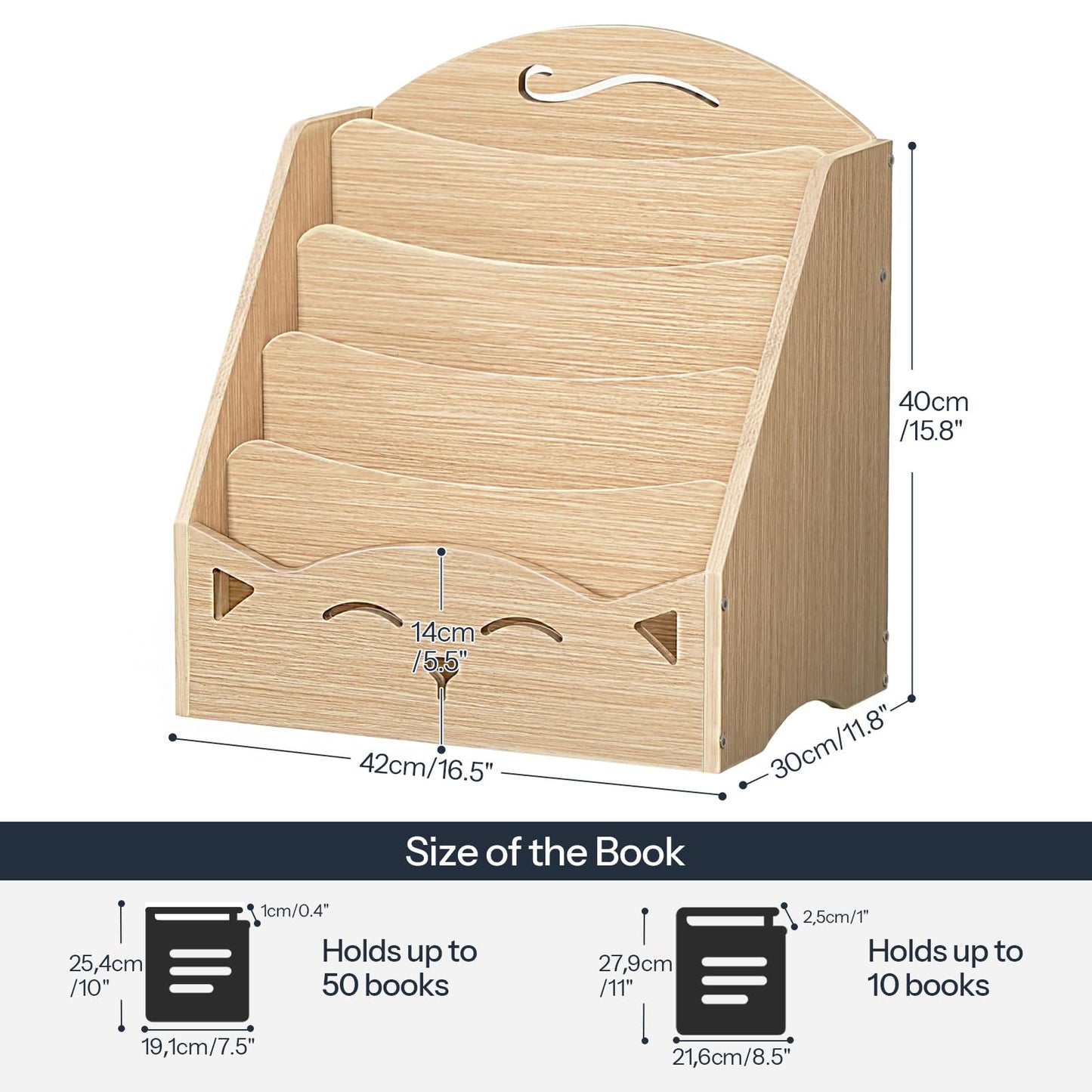 HOOBRO Kids Bookshelf, 5-Tier Book Shelf for Kids Room, Toddler Bookshelf, Baby Bookcase Display Shelves, Kid Book Rack Storage for Playroom and Nursery, Boys & Girls, Natural NL50CW01