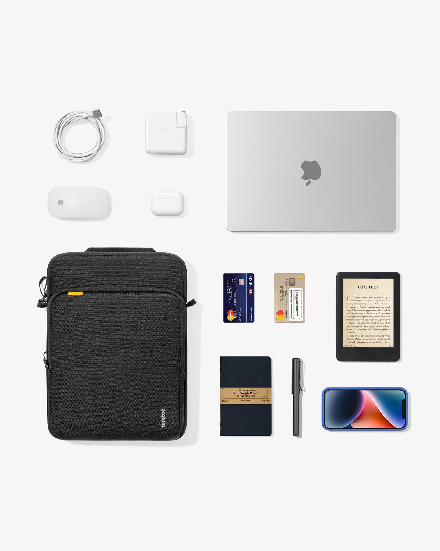 tomtoc 360 Protective Laptop Sleeve Designed for 16-inch New MacBook Pro M5/M4/M3/M2/M1 Pro/Max 2026-2019, Water-Resistant Well-Organized Accessory Sleeve Case with Handle