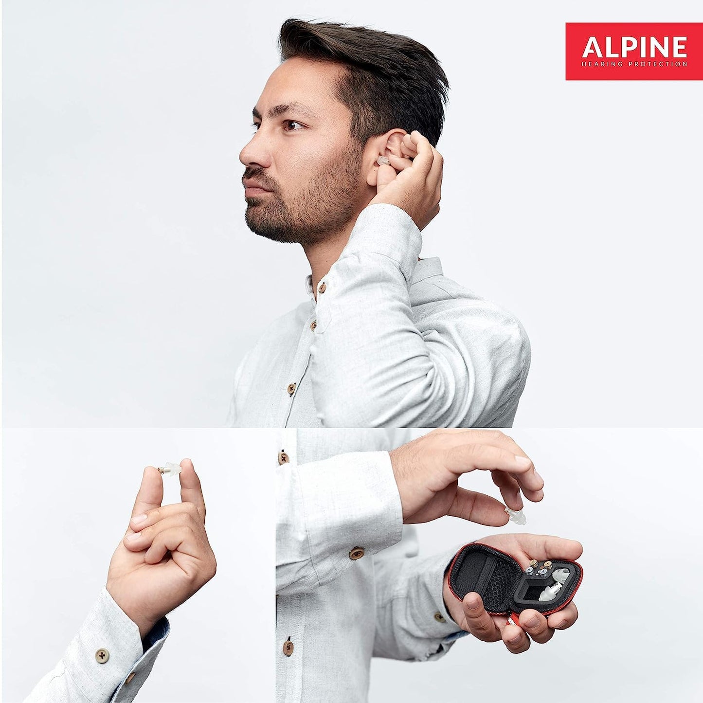 Alpine MusicSafe Pro High Fidelity Music Earplugs for Noise Reduction - 3 Interchangeable Premium Filter Sets - Professional Musician Hearing Protection - Hypoallergenic Reusable Soft Invisible Plugs